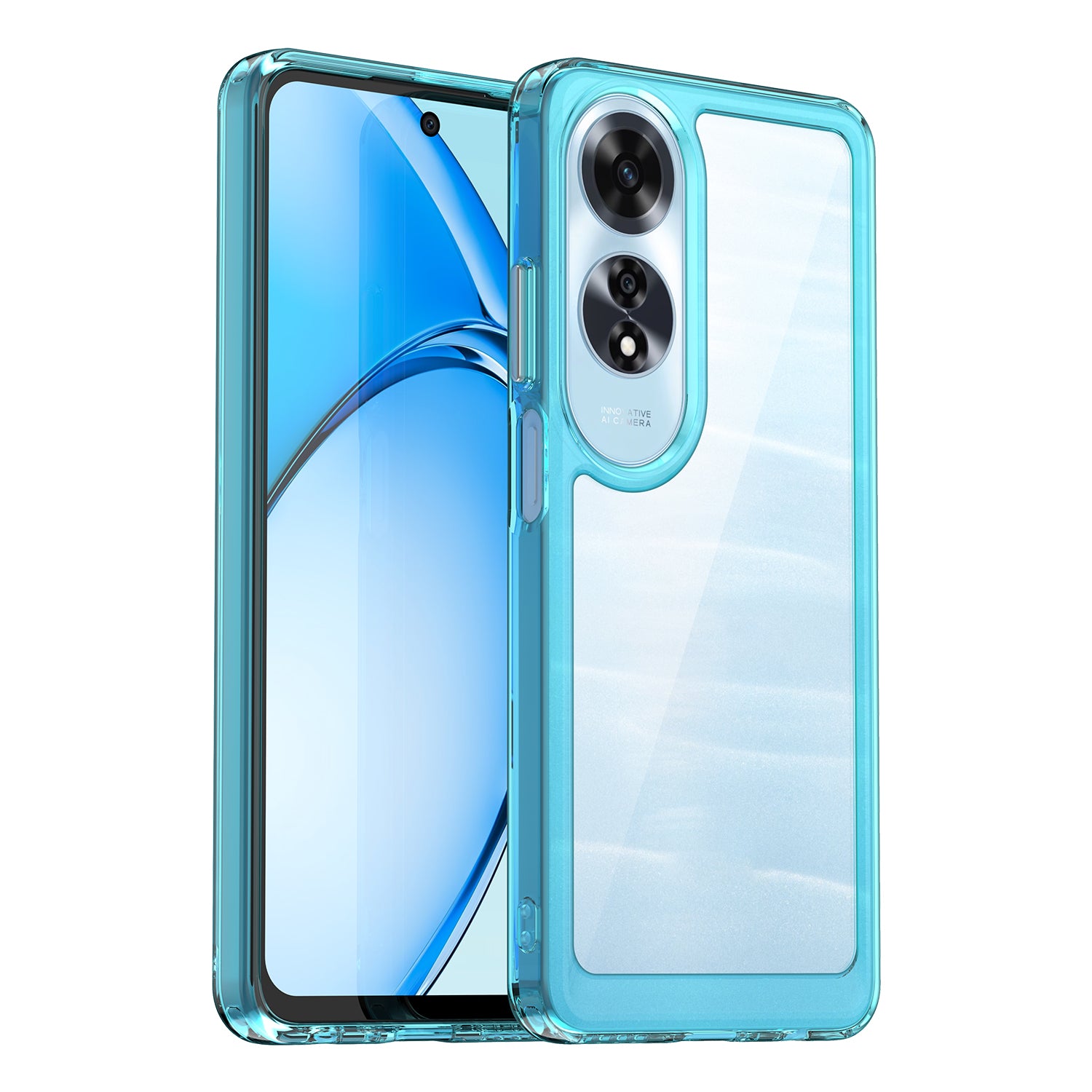 OPPO A60 4G Soft TPU Bumper Case (Clear Blue)