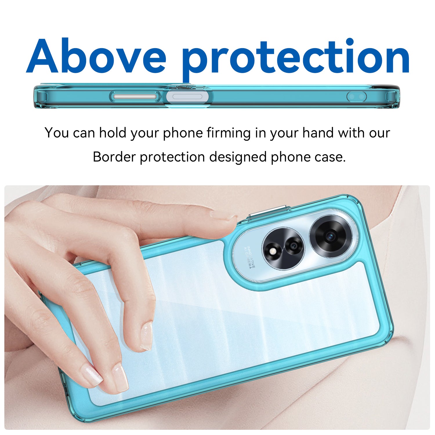 OPPO A60 4G Soft TPU Bumper Case (Clear Blue)