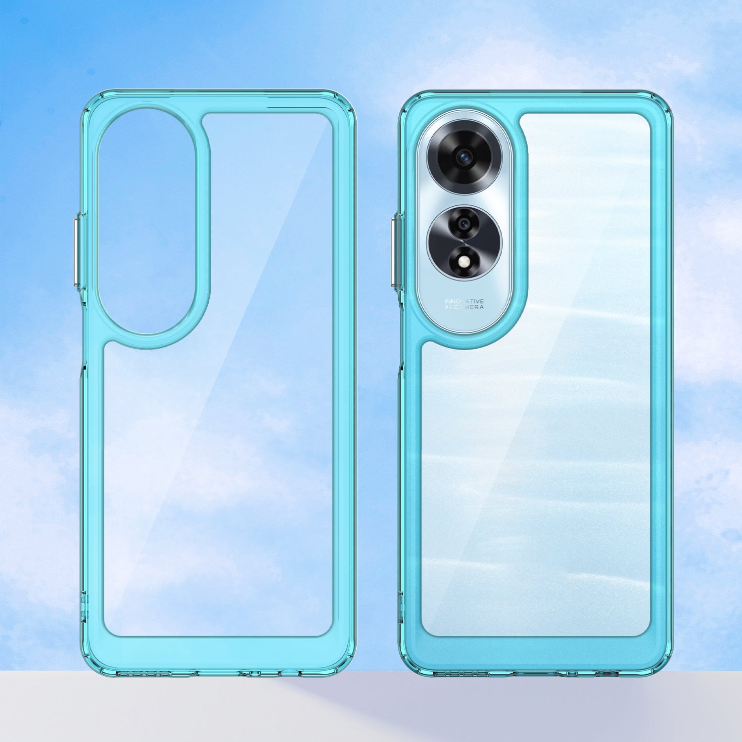 OPPO A60 4G Soft TPU Bumper Case (Clear Blue)