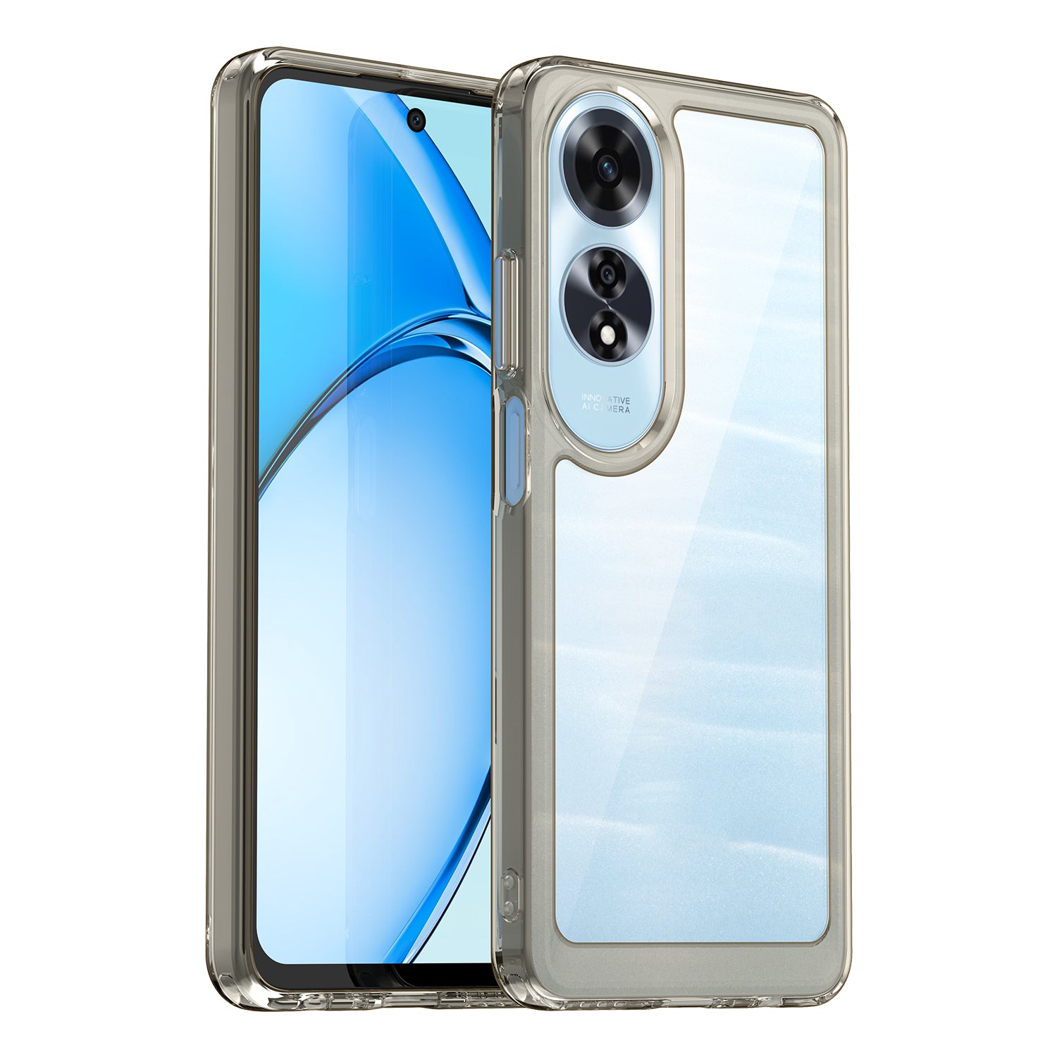 OPPO A60 4G Soft TPU Bumper Case (Clear Grey)