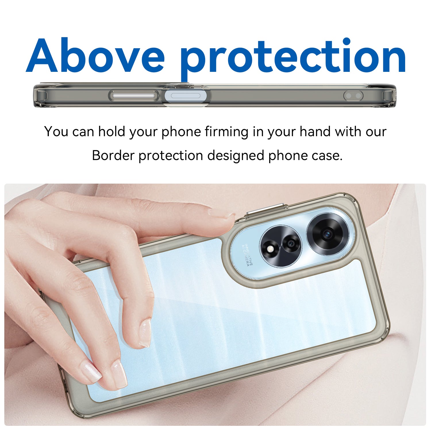 OPPO A60 4G Soft TPU Bumper Case (Clear Grey)