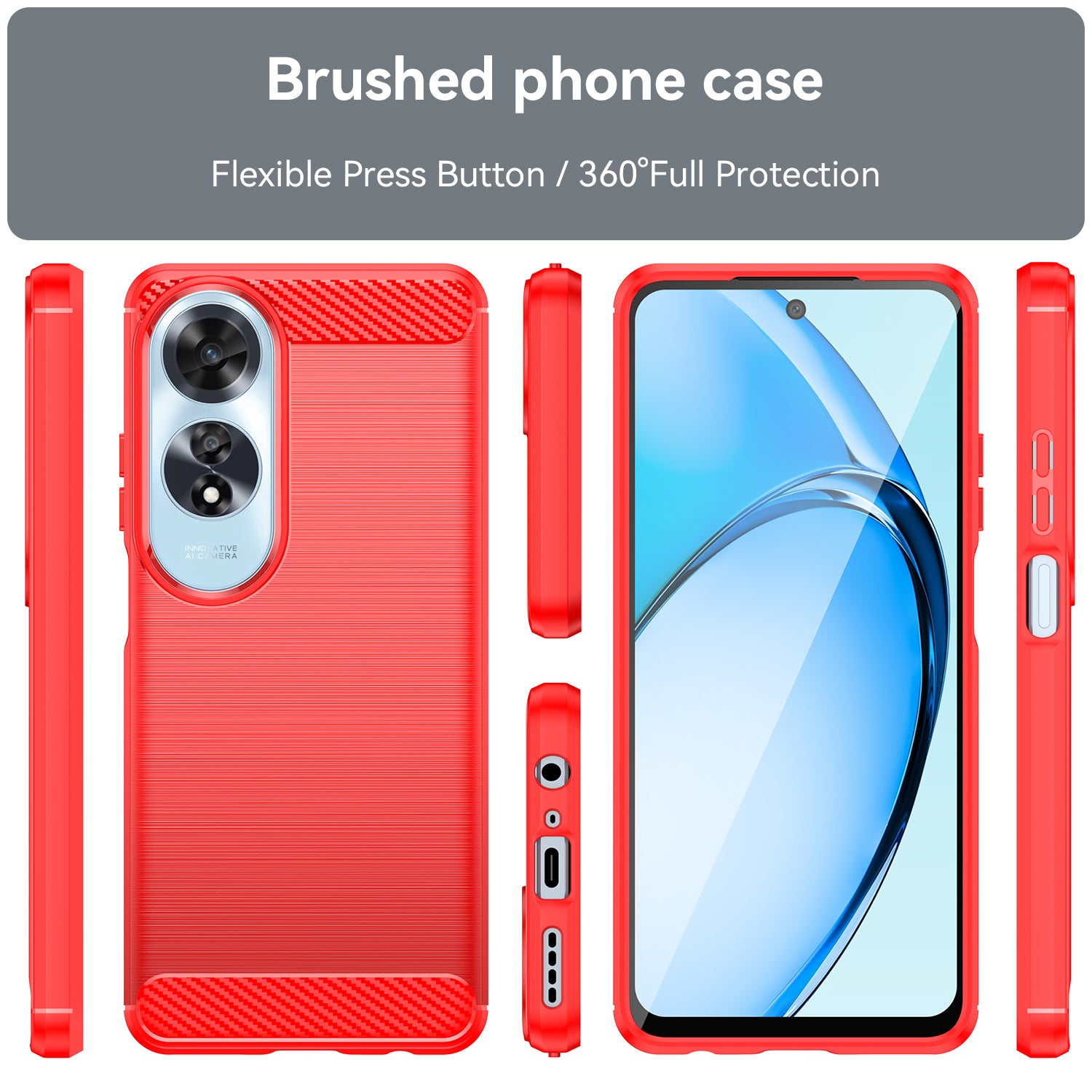 OPPO A60 4G Carbon Fibre Brushed Case (Red)