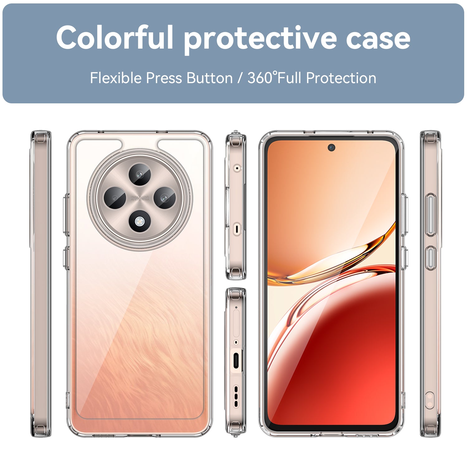 OPPO Reno 12 F Soft TPU Bumper Case (Clear)