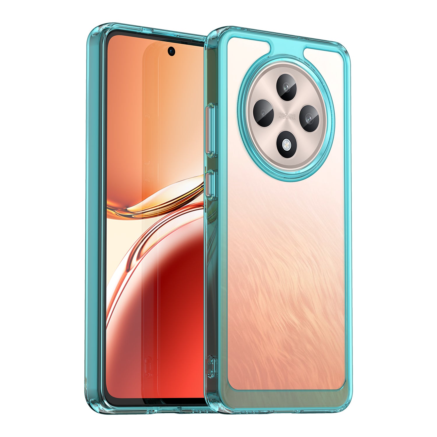 OPPO Reno 12 F Soft TPU Bumper Case (Clear Blue)