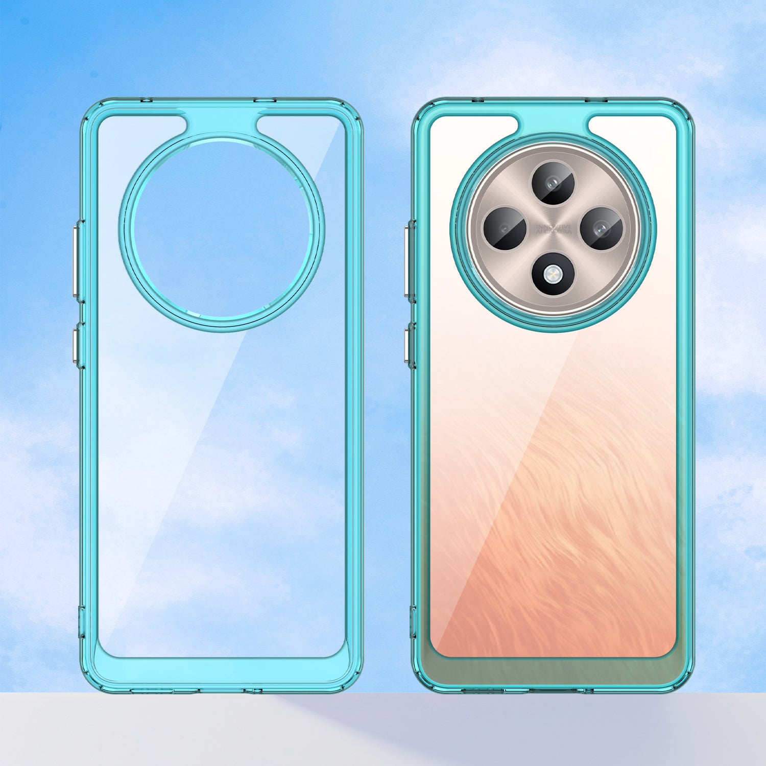 OPPO Reno 12 F Soft TPU Bumper Case (Clear Blue)