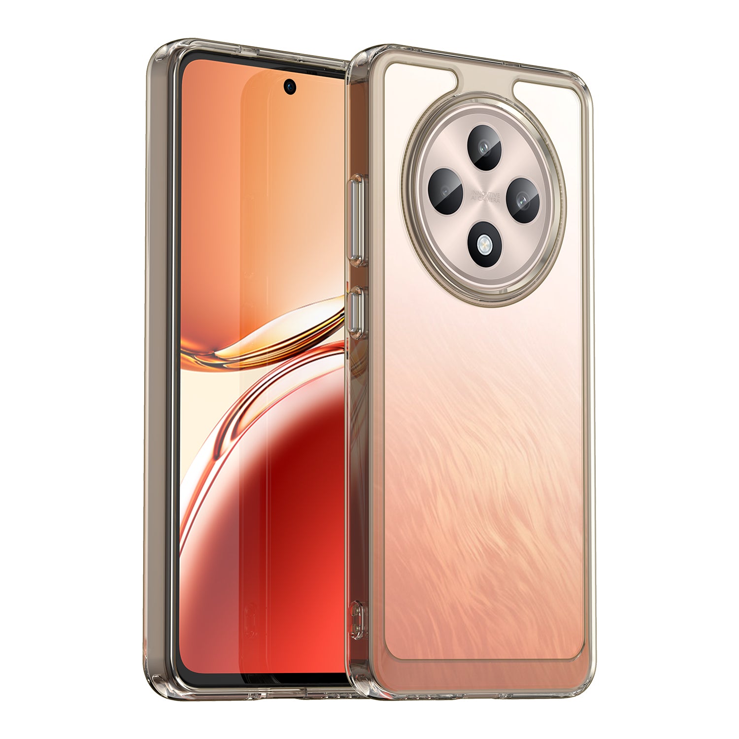 OPPO Reno 12 F Soft TPU Bumper Case (Clear Grey)