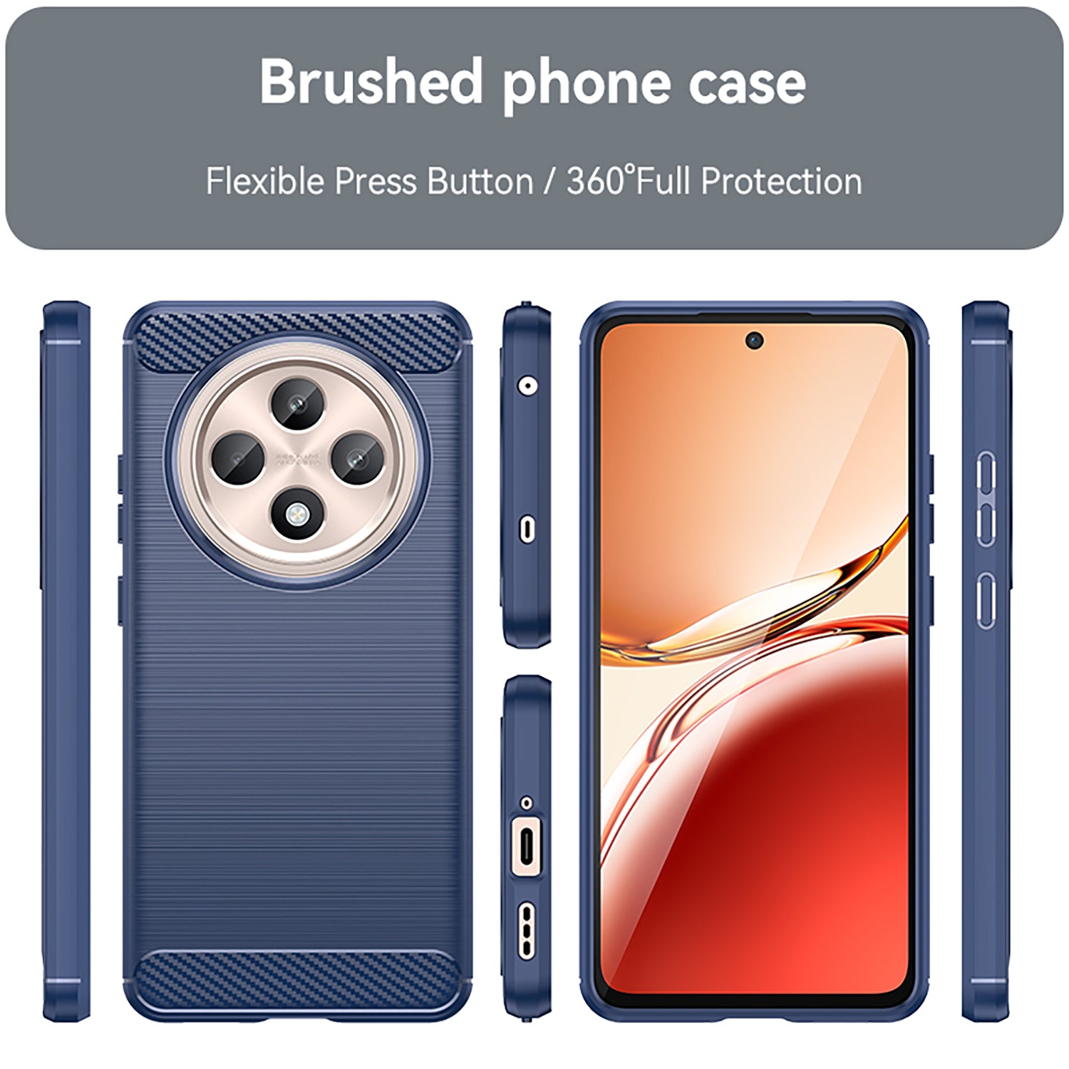 OPPO Reno 12 F Carbon Fibre Brushed Case (Navy)