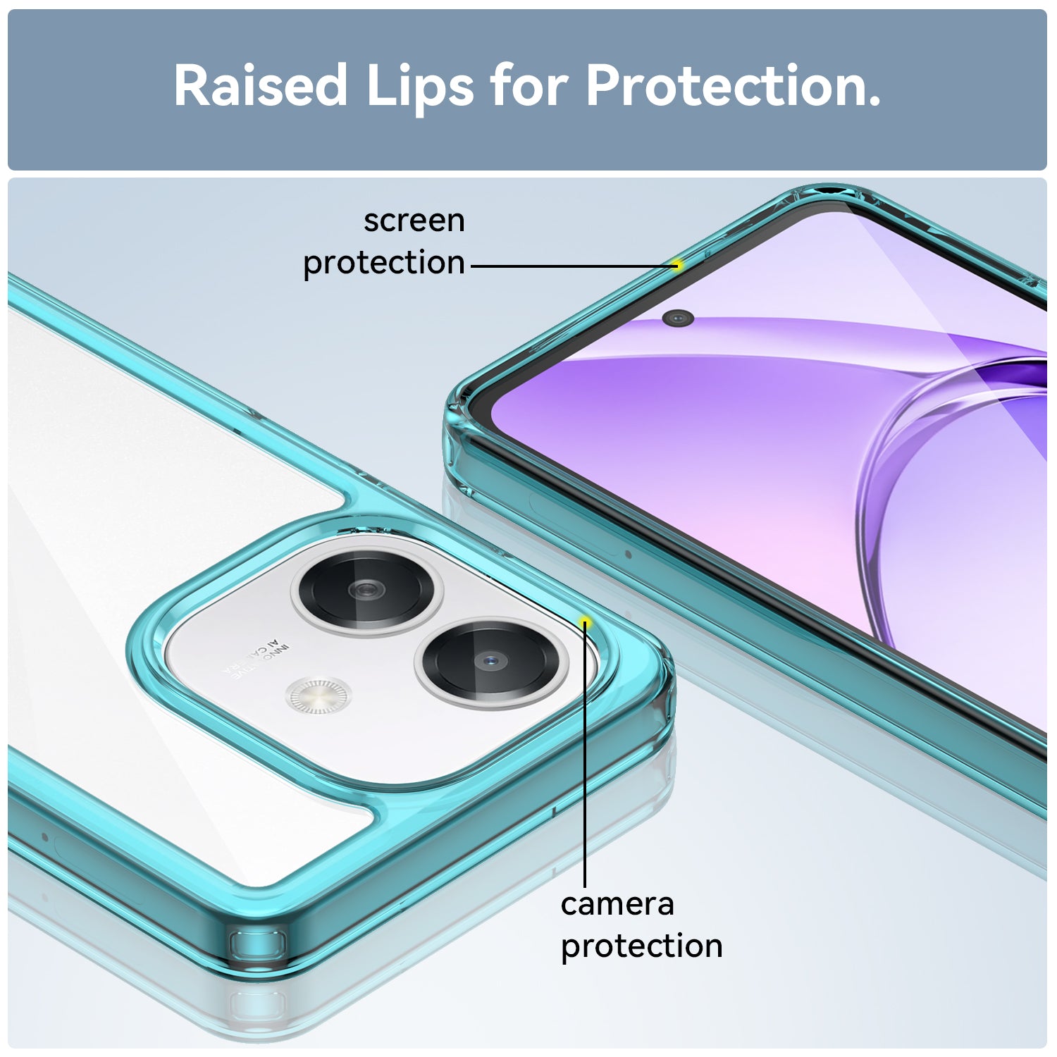 OPPO A60 5G Soft TPU Bumper Case (Clear Blue)