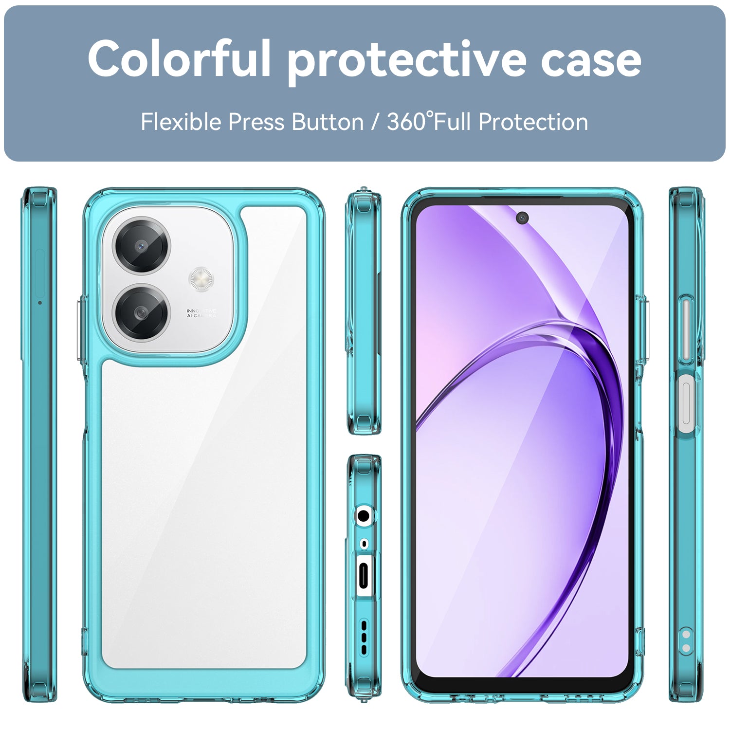 OPPO A60 5G Soft TPU Bumper Case (Clear Blue)