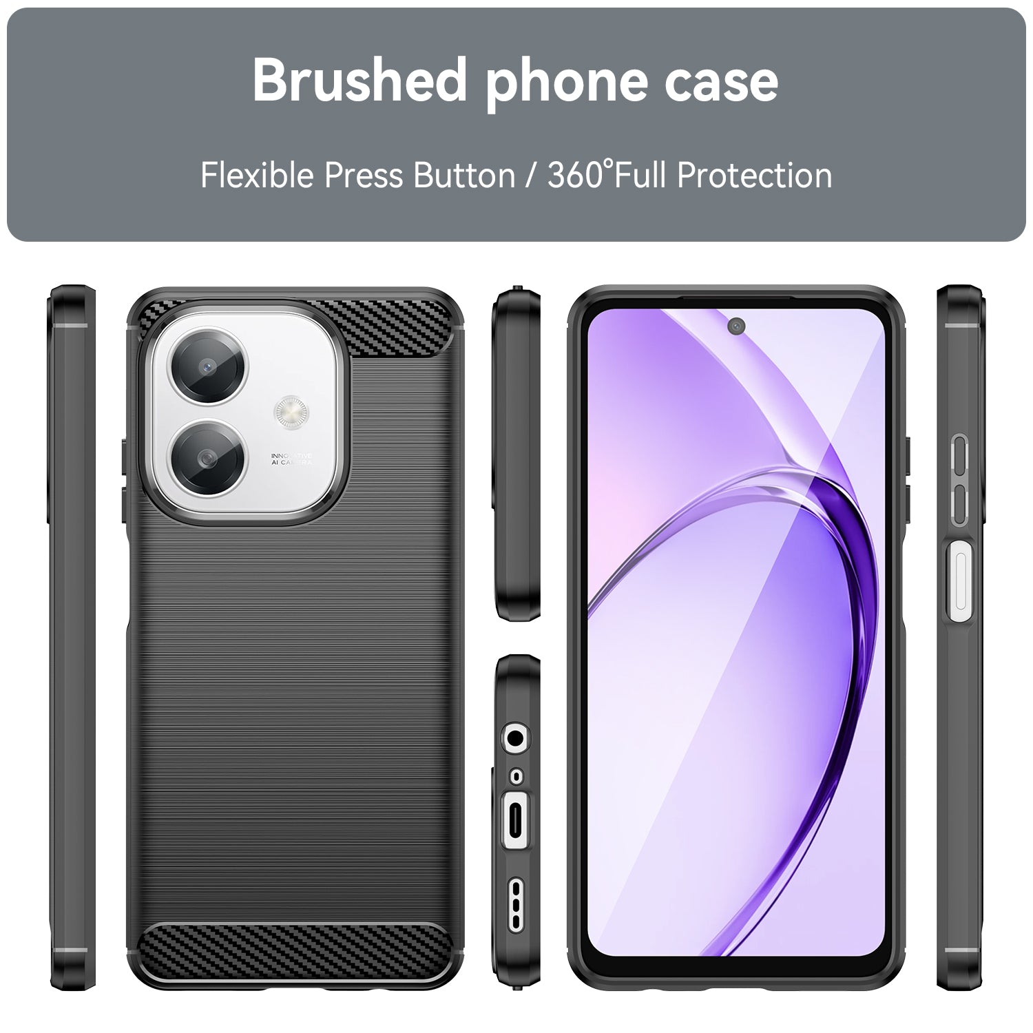 OPPO A60 5G Carbon Fibre Brushed Case (Black)