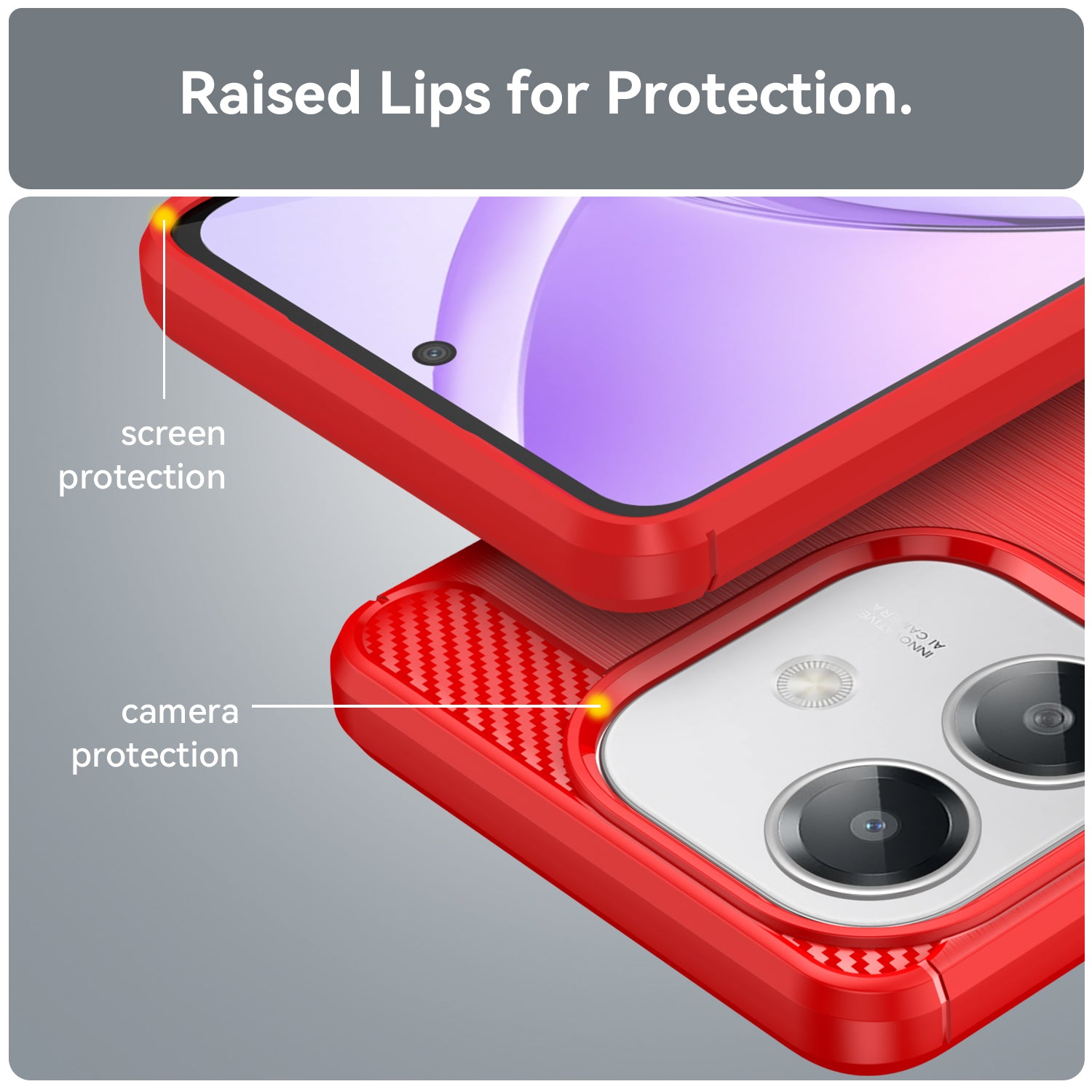 OPPO A60 5G Carbon Fibre Brushed Case (Red)