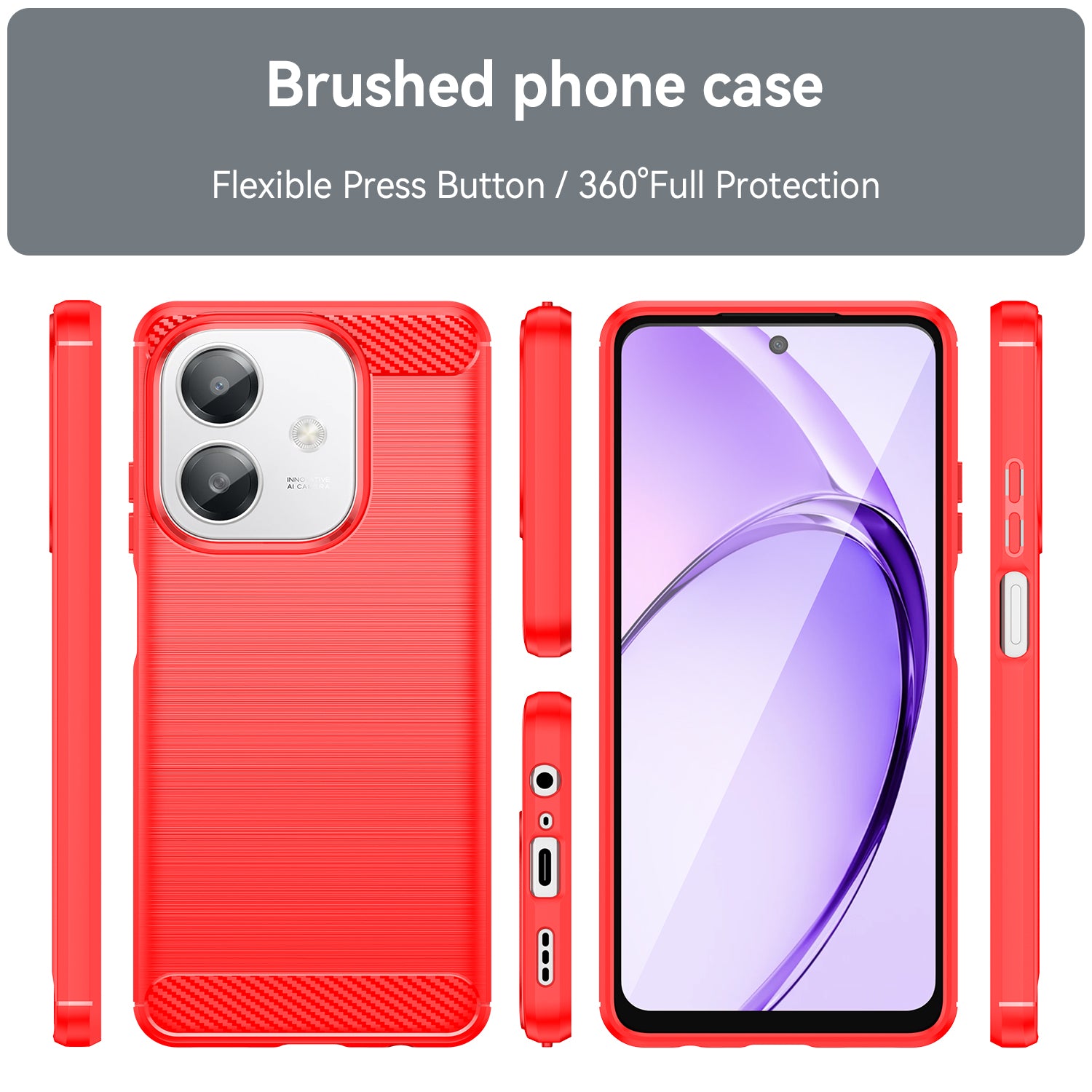 OPPO A60 5G Carbon Fibre Brushed Case (Red)