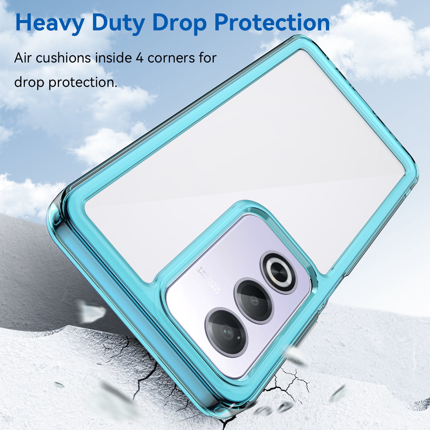 OPPO A80 5G Soft TPU Bumper Case (Clear Blue)