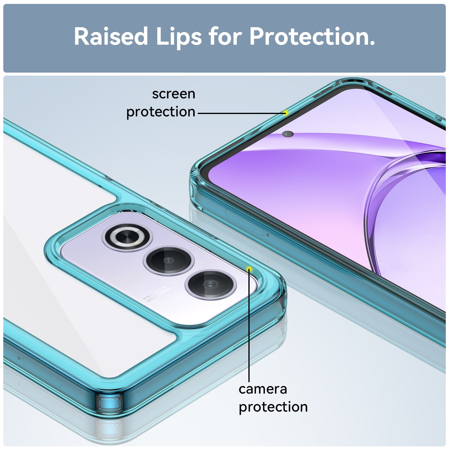 OPPO A80 5G Soft TPU Bumper Case (Clear Blue)