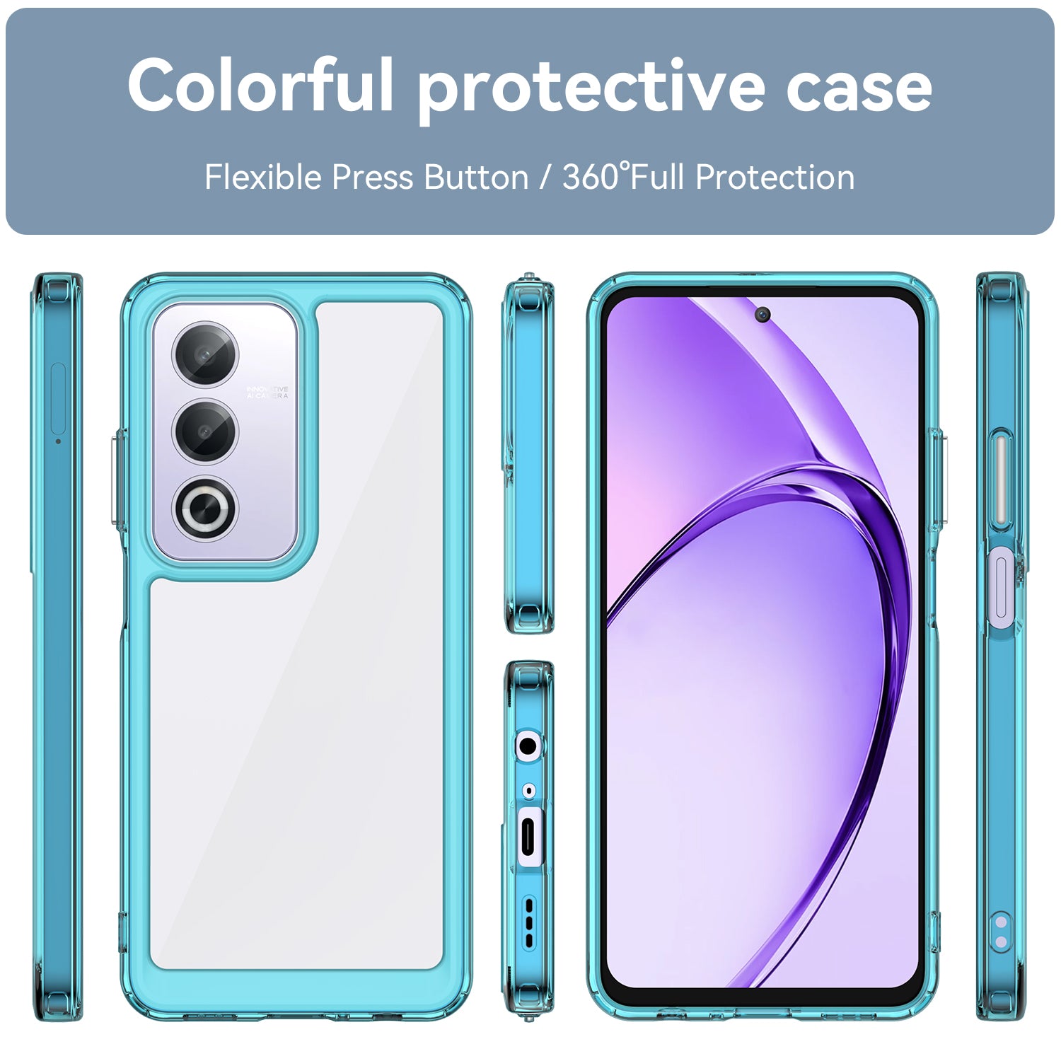 OPPO A80 5G Soft TPU Bumper Case (Clear Blue)