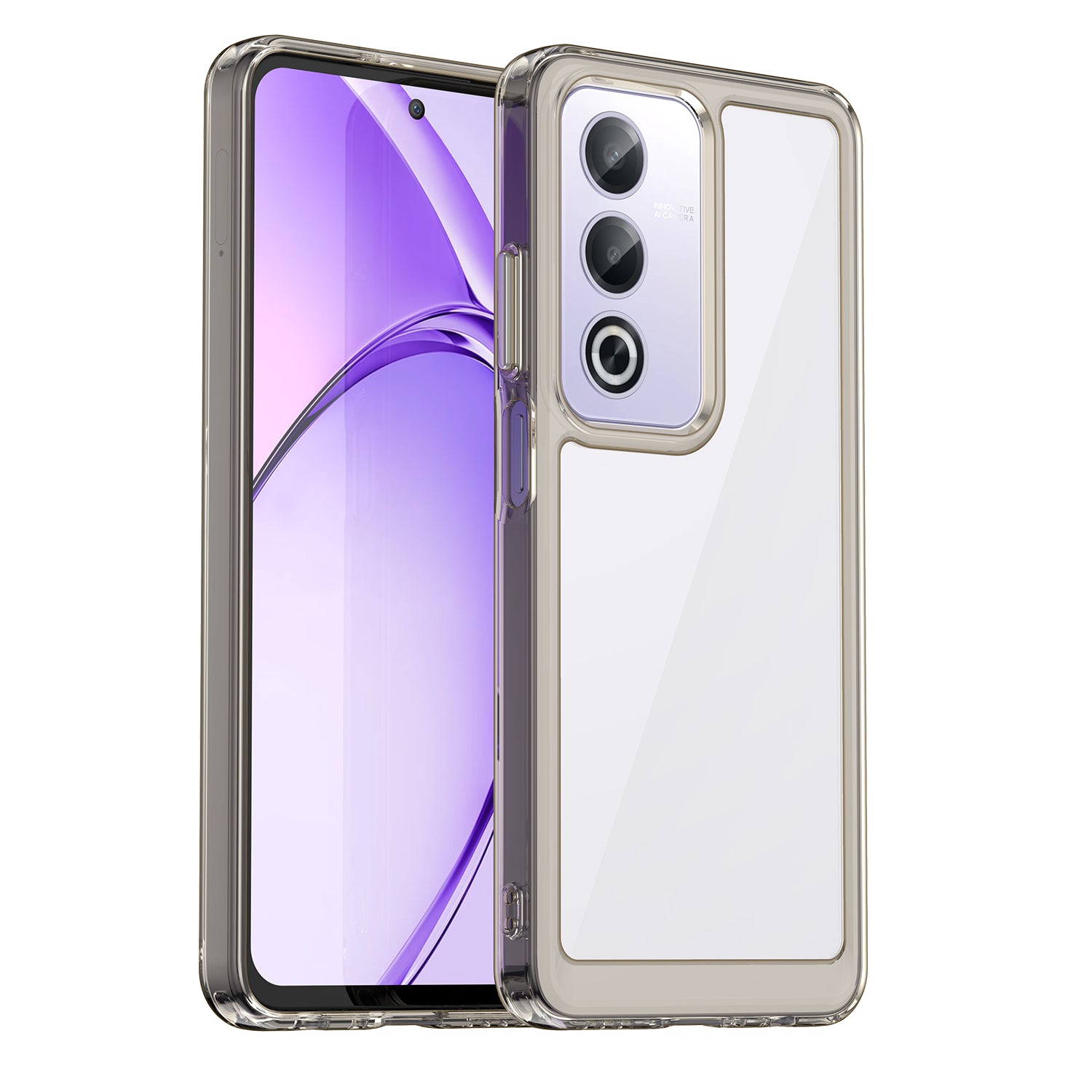 OPPO A80 5G Soft TPU Bumper Case (Clear Grey)