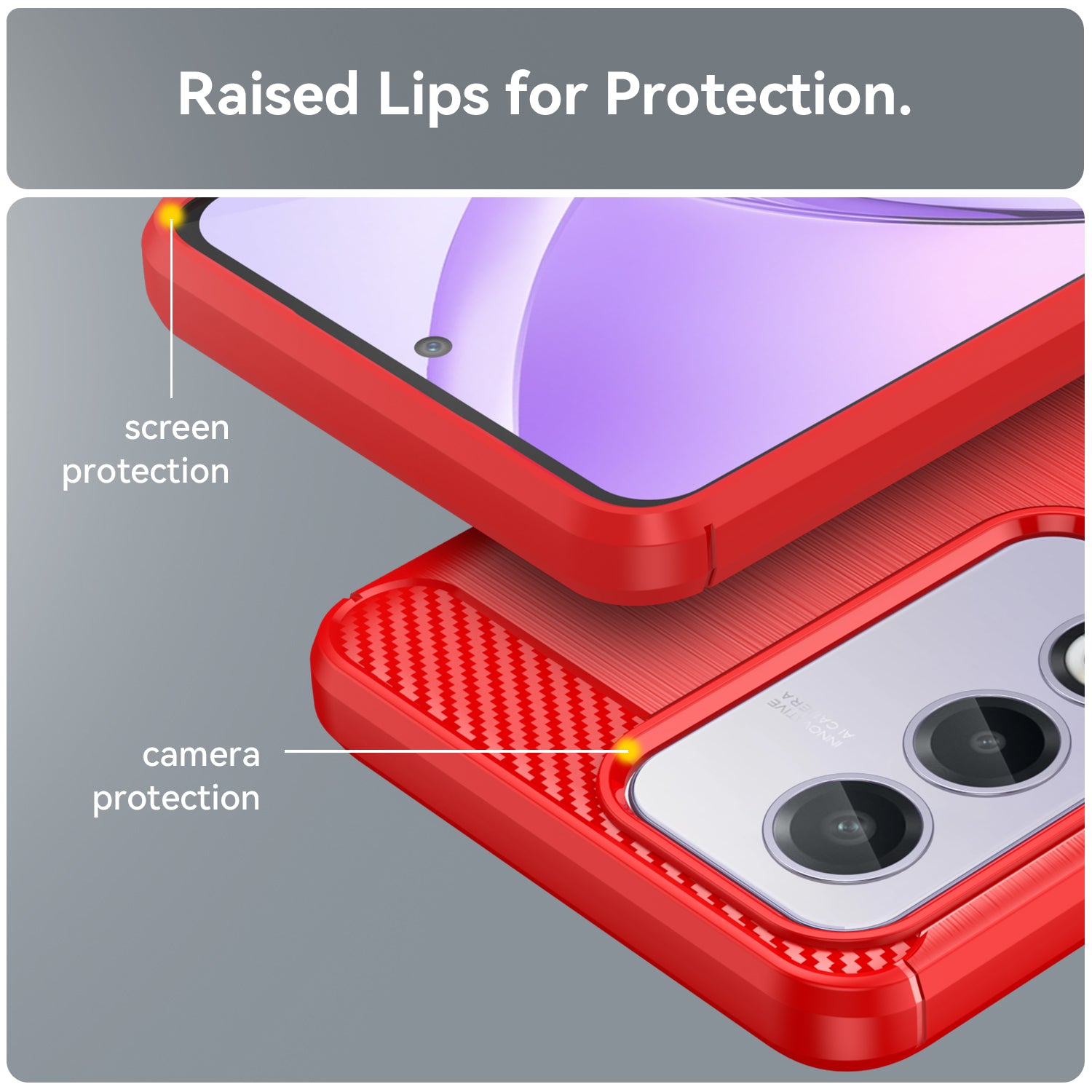 OPPO A80 5G Carbon Fibre Brushed Case (Red)