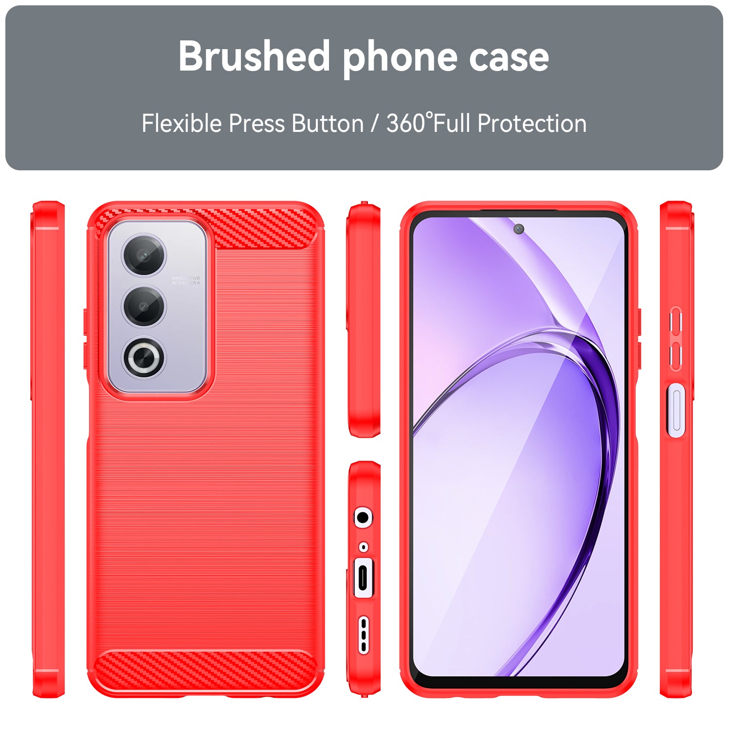 OPPO A80 5G Carbon Fibre Brushed Case (Red)