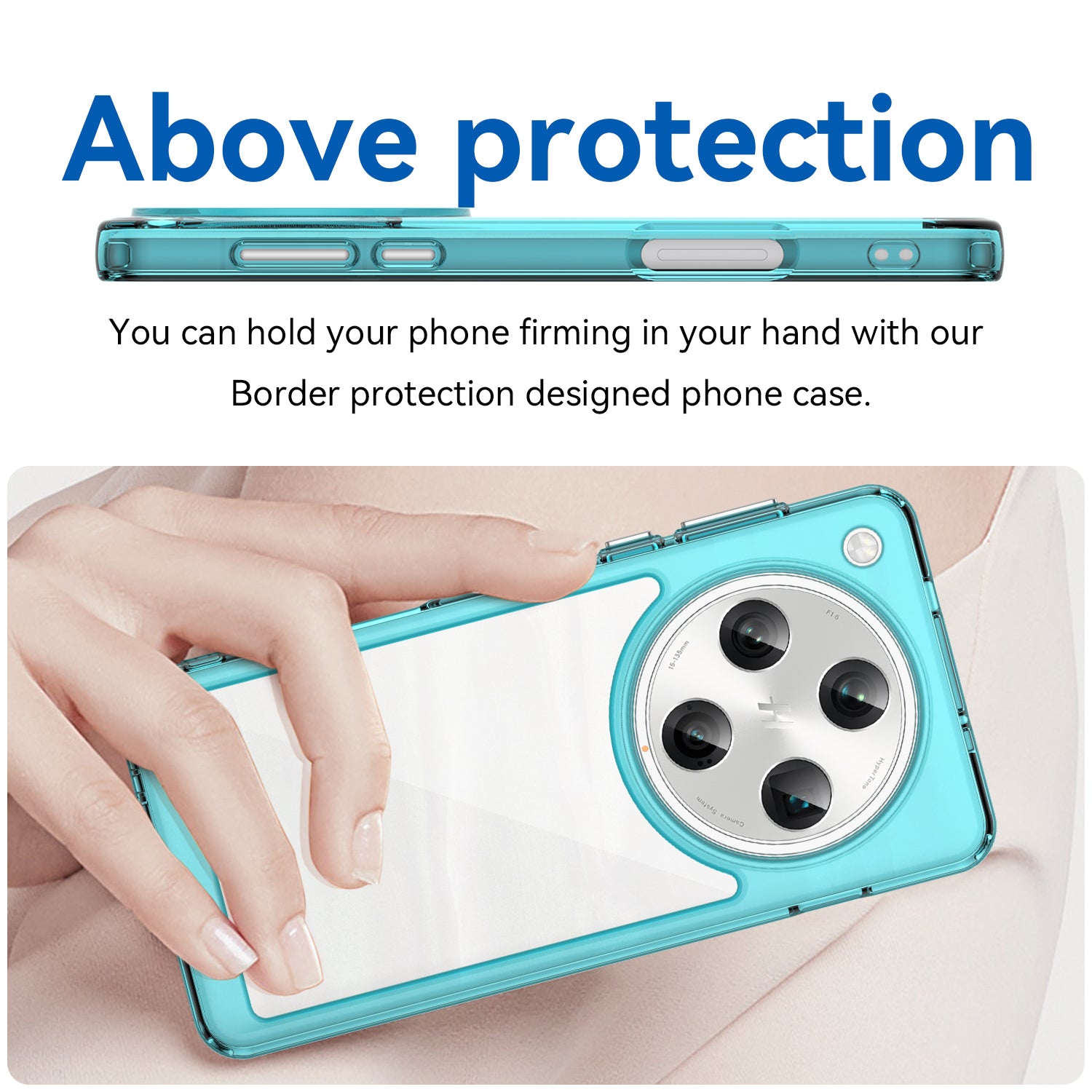 OPPO Find X8 Pro Soft TPU Bumper Case (Clear Blue)