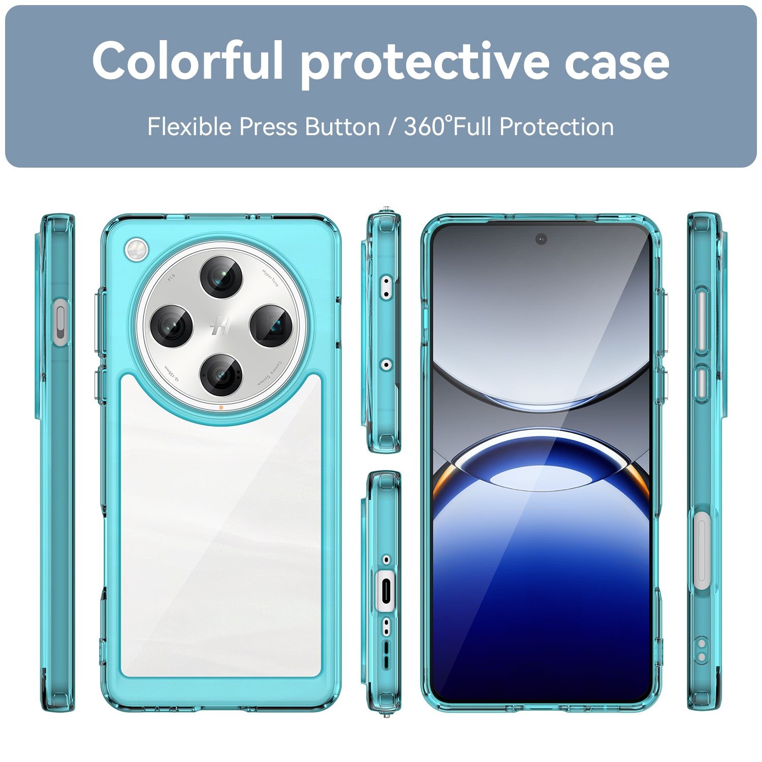 OPPO Find X8 Pro Soft TPU Bumper Case (Clear Blue)