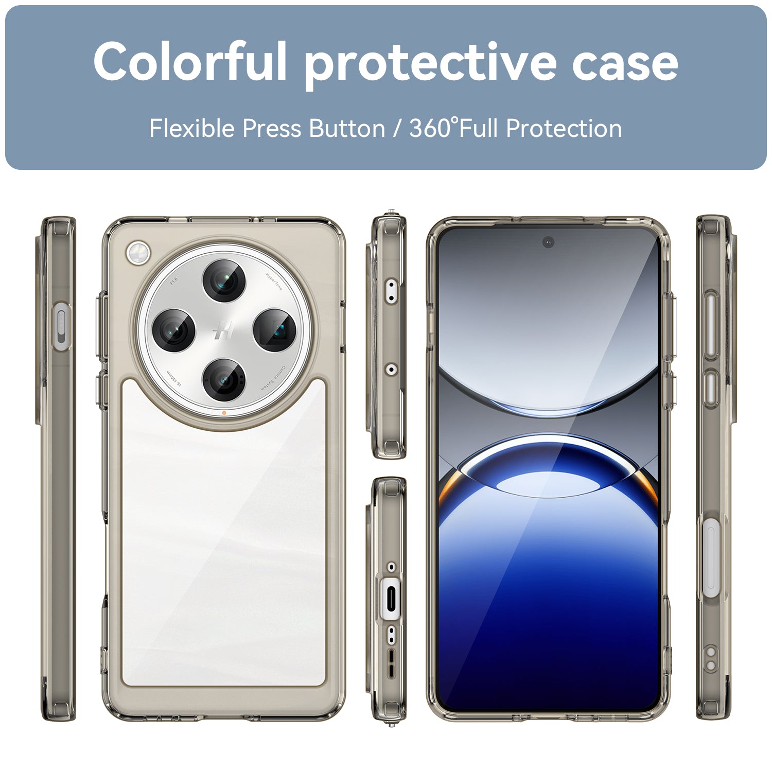 OPPO Find X8 Pro Soft TPU Bumper Case (Clear Grey)