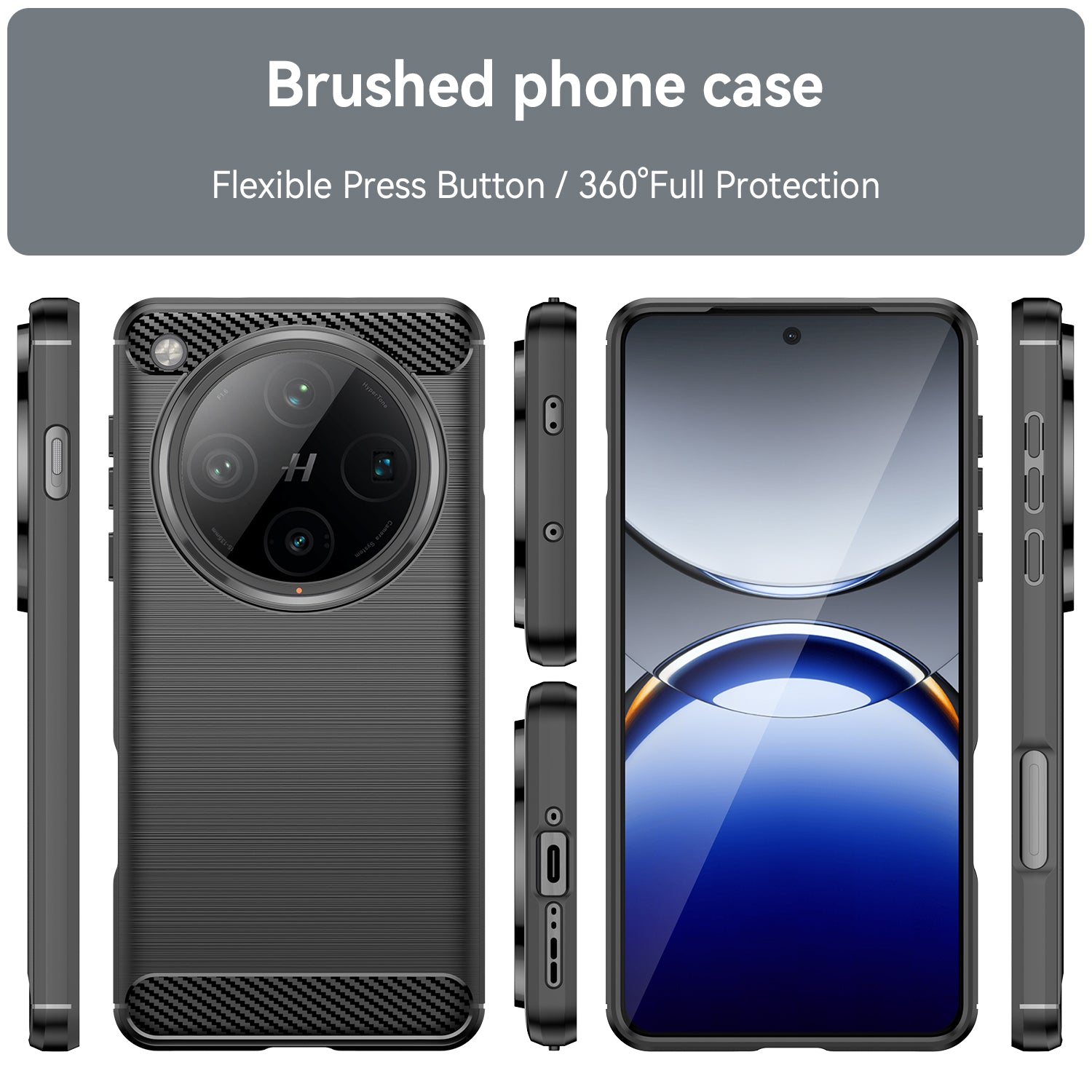 OPPO Find X8 Pro Carbon Fibre Brushed Case (Black)