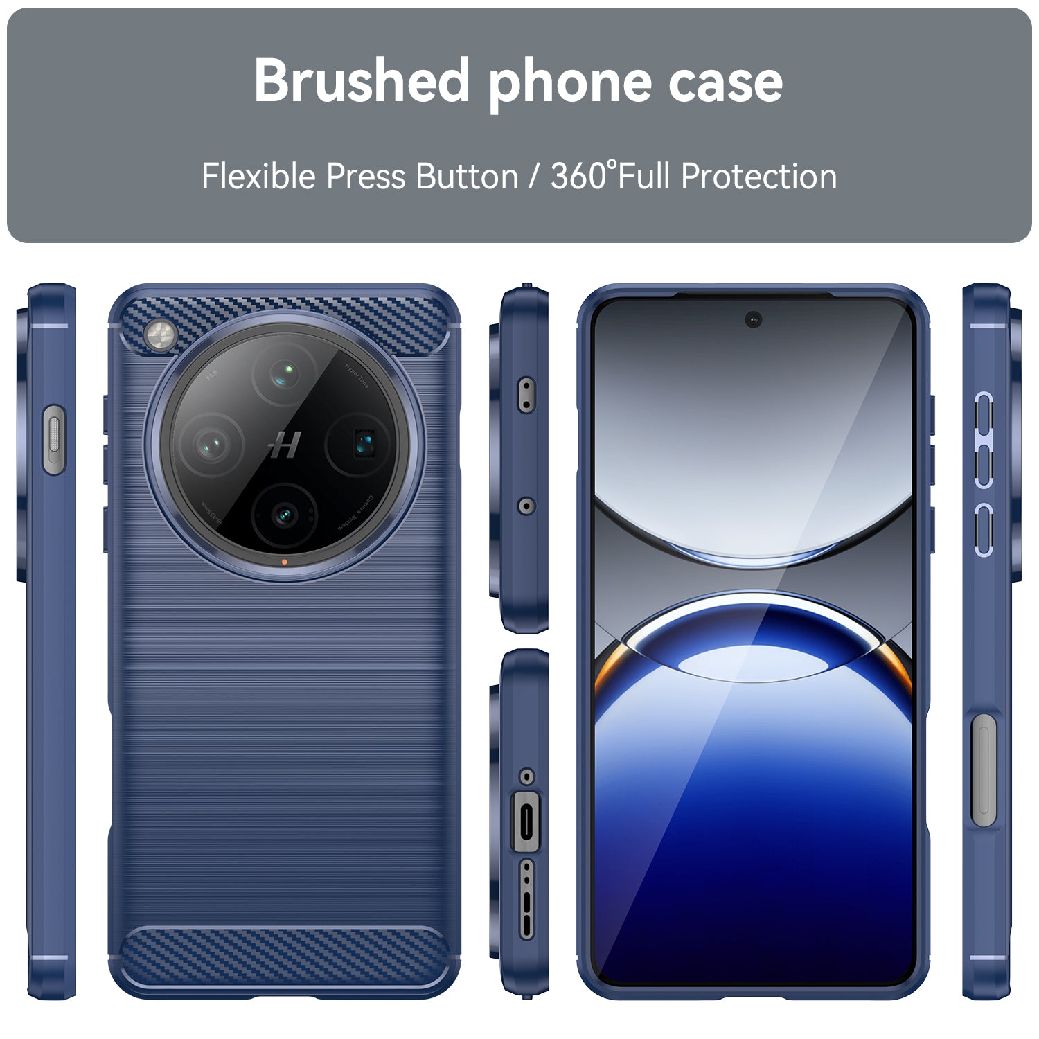 OPPO Find X8 Pro Carbon Fibre Brushed Case (Navy)