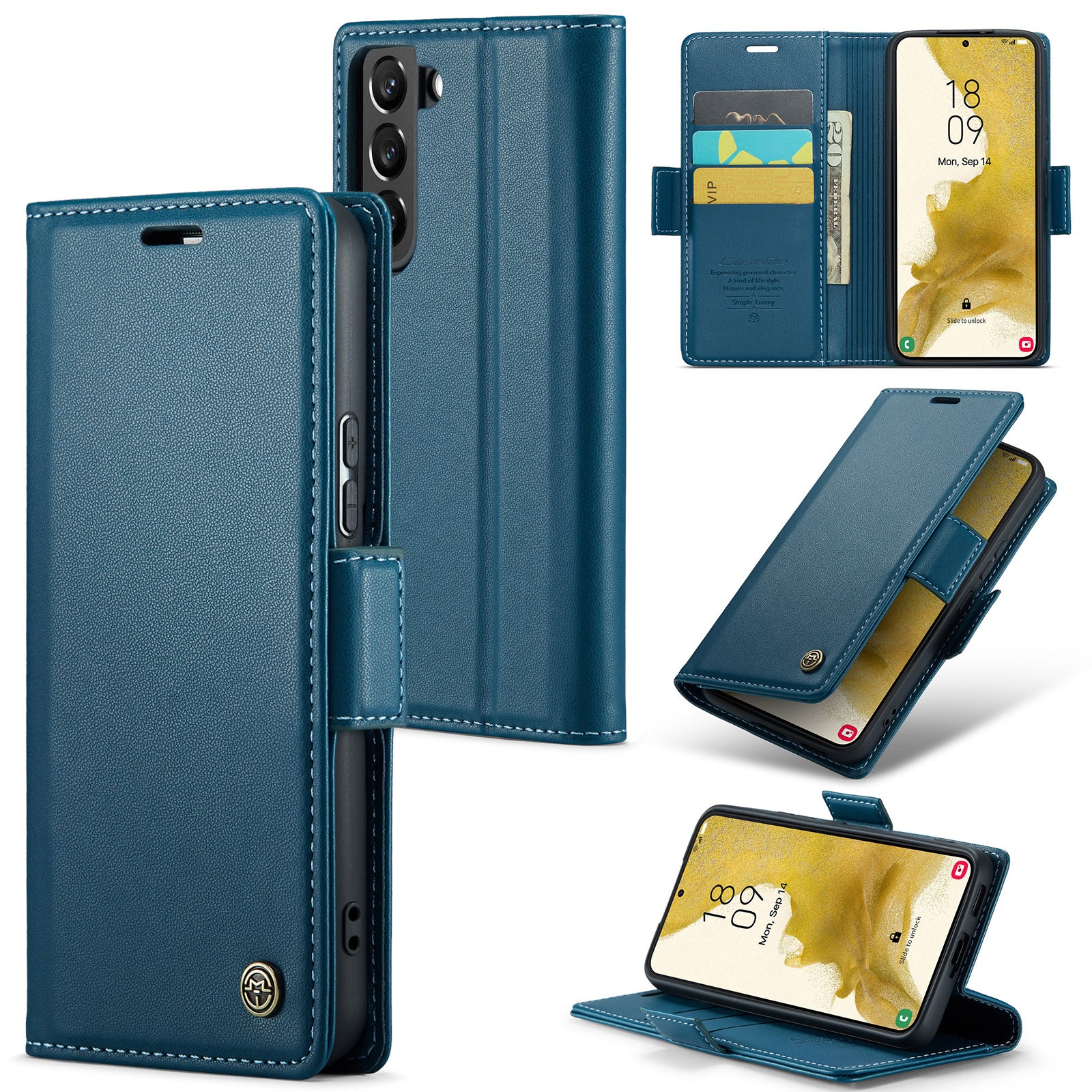 Samsung Galaxy S22 CaseMe 023 Wallet Flip Cover, RFID Protection, Card Holder