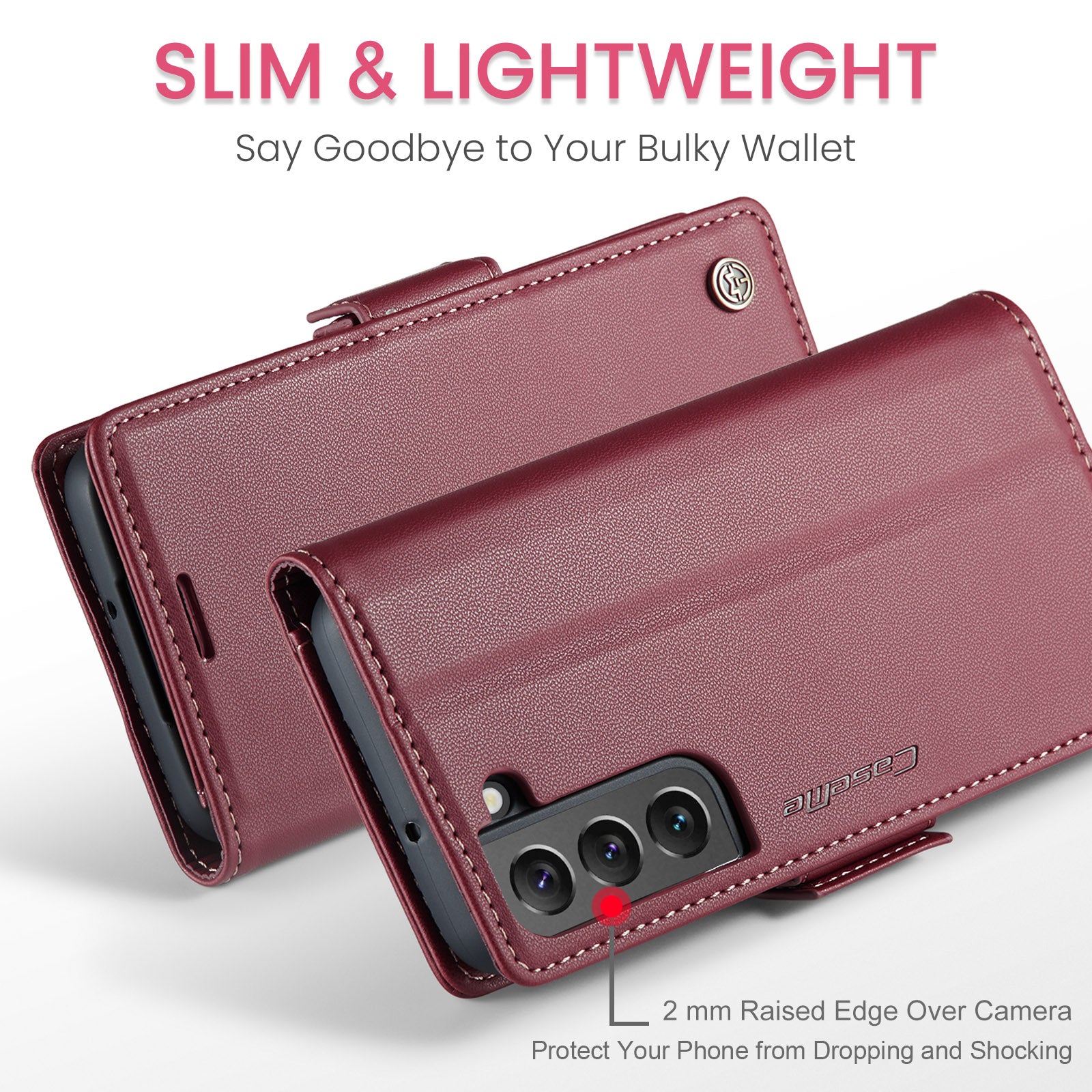 Samsung Galaxy S22 Plus CaseMe 023 Wallet Flip Cover, RFID Protection, Card Holder