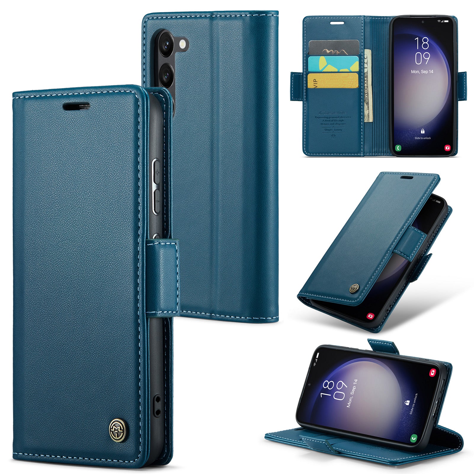 Samsung Galaxy S23 CaseMe 023 Wallet Flip Cover, RFID Protection, Card Holder