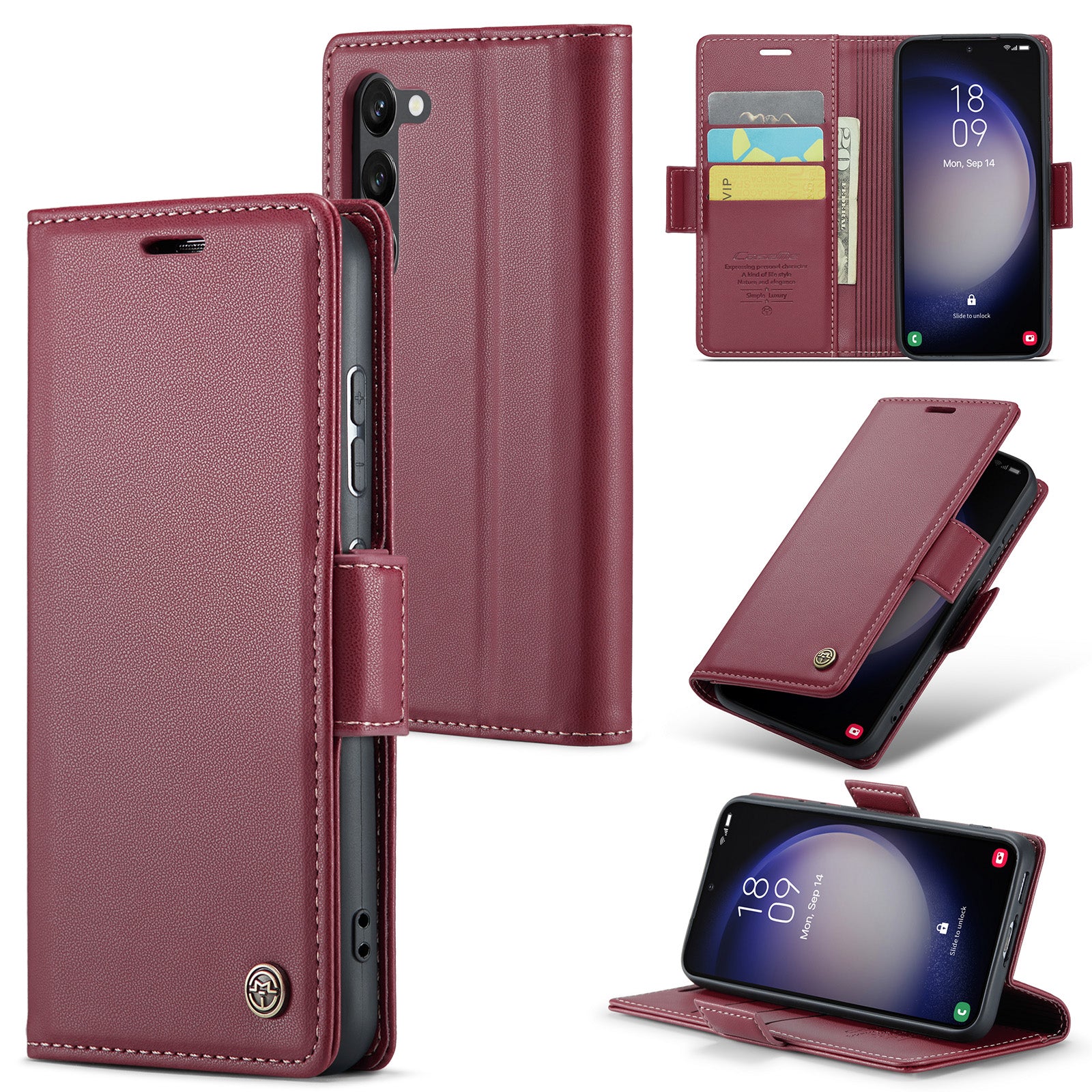 Samsung Galaxy S23 Plus CaseMe 023 Wallet Flip Cover, RFID Protection, Card Holder