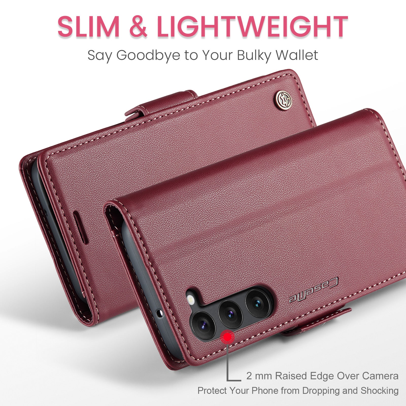 Samsung Galaxy S23 Plus CaseMe 023 Wallet Flip Cover, RFID Protection, Card Holder