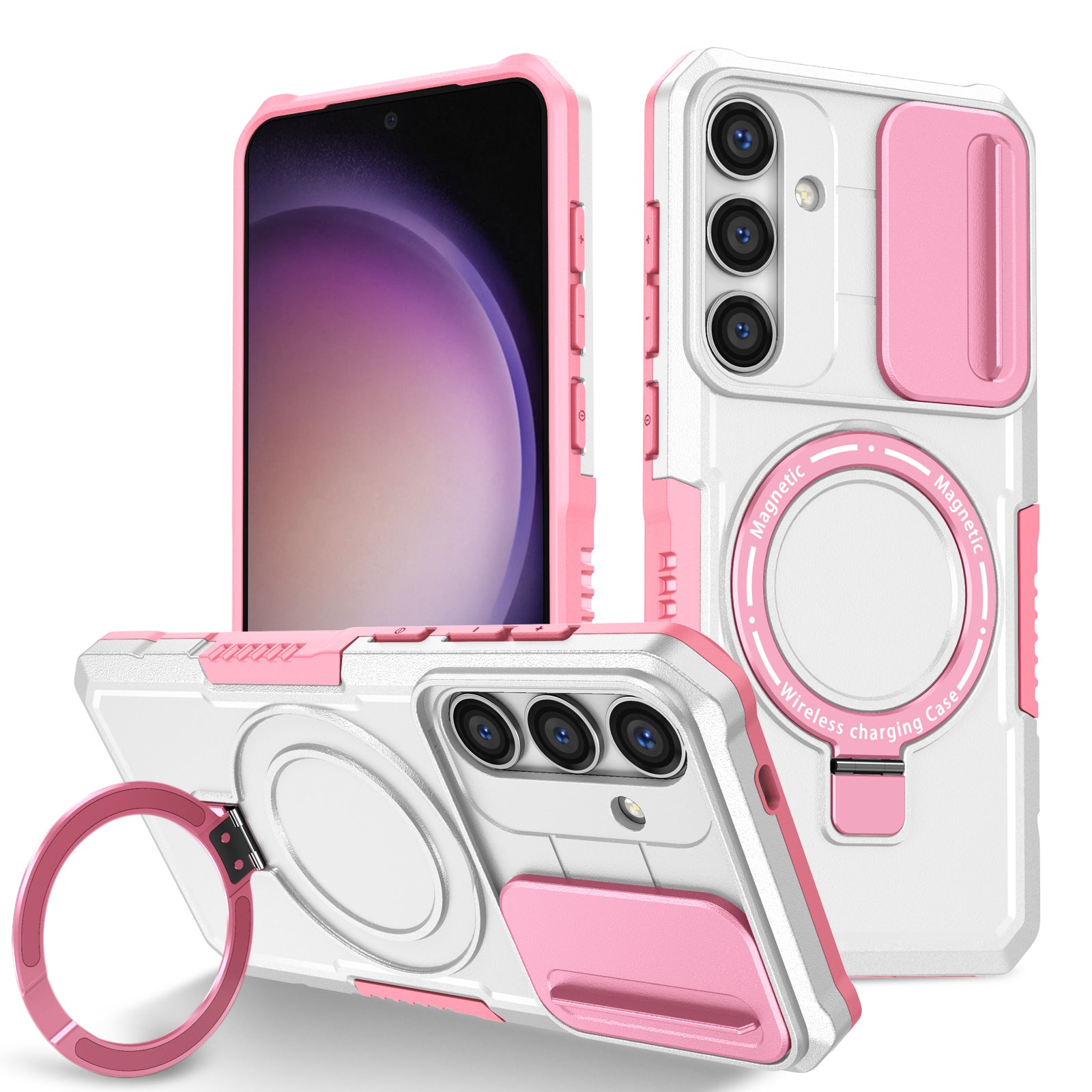 Samsung Galaxy S25 Plus Magsafe Sliding Cover Case (PinkWhite)