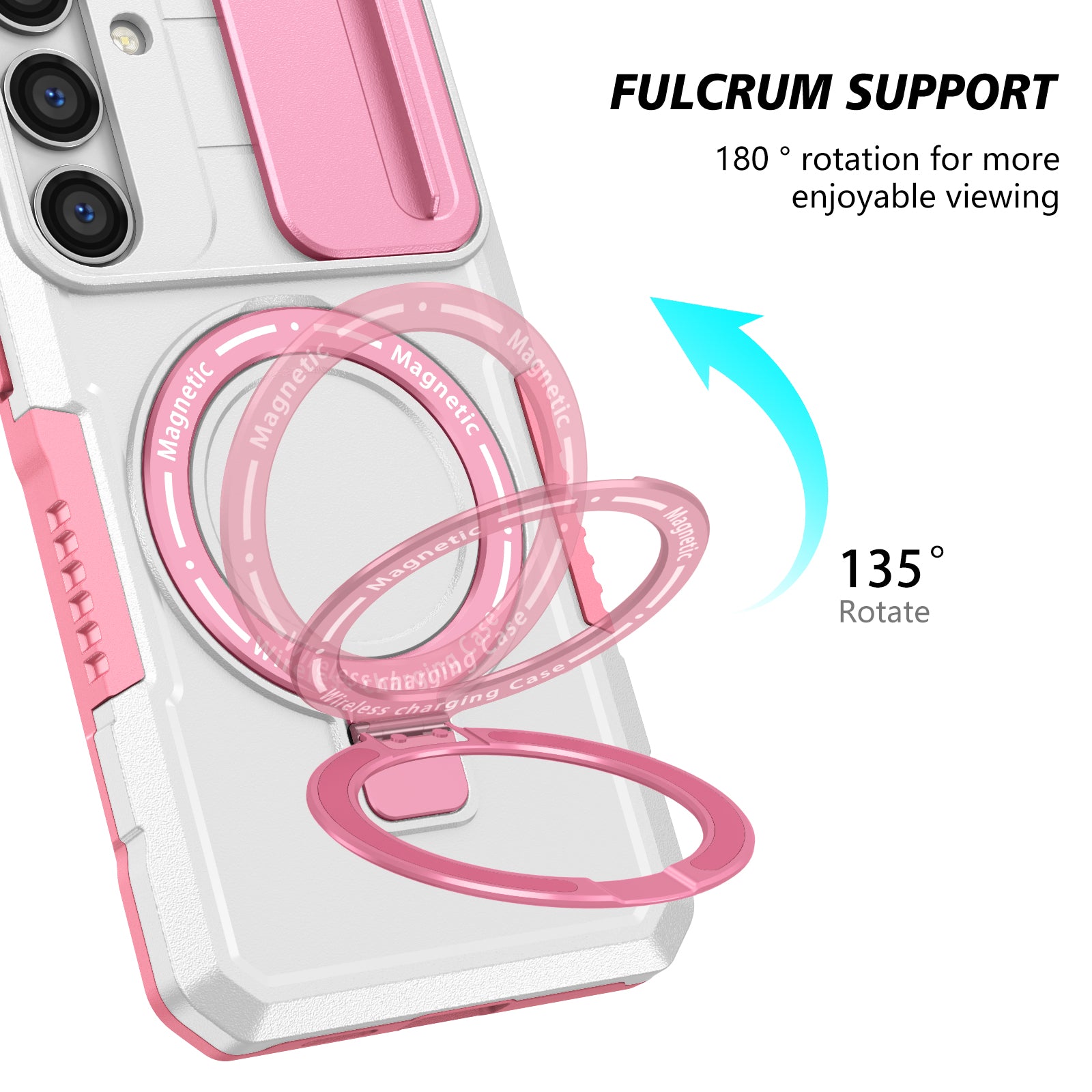 Samsung Galaxy S25 Magsafe Sliding Cover Case (PinkWhite)