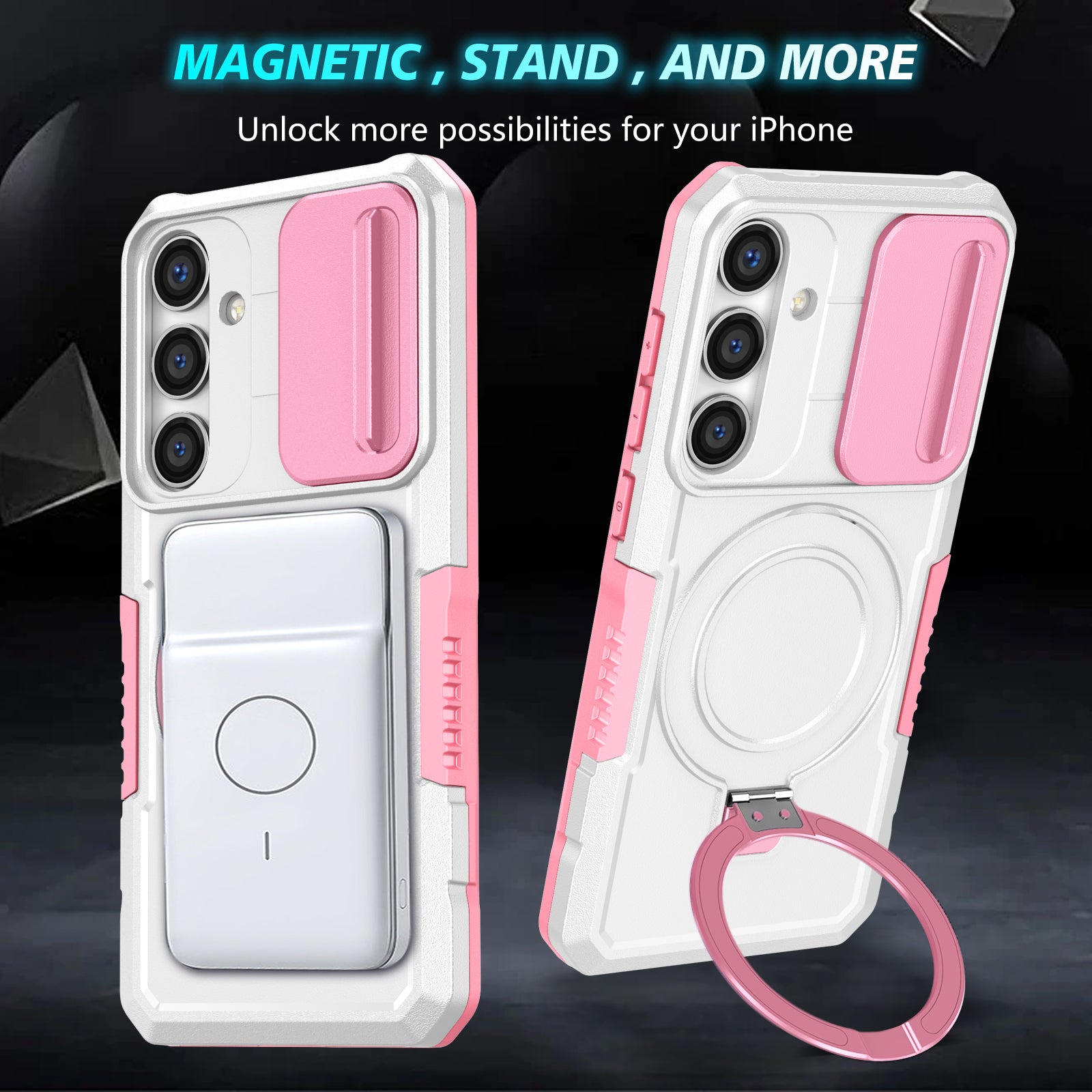 Samsung Galaxy S25 Magsafe Sliding Cover Case (PinkWhite)