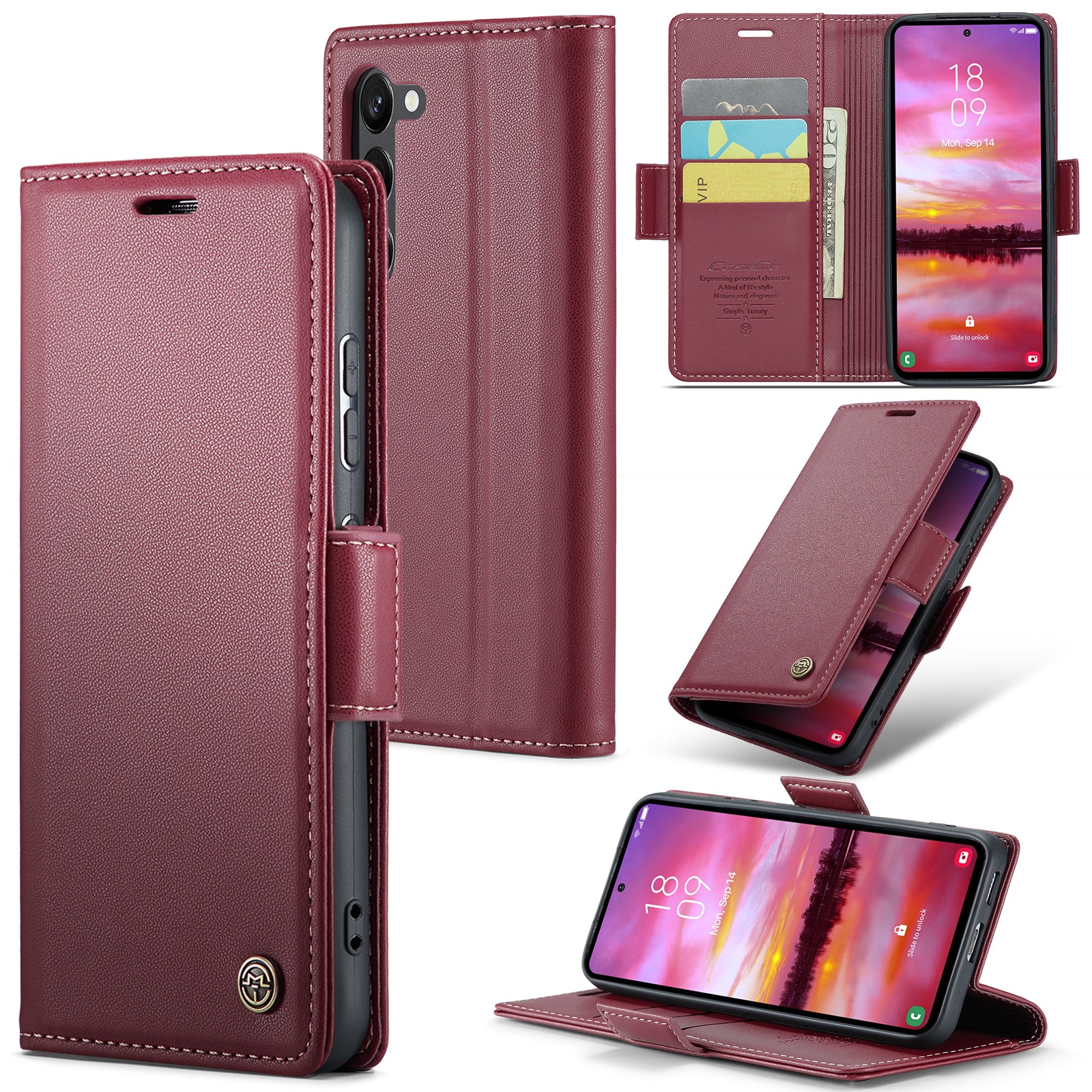 Samsung Galaxy S24 CaseMe 023 Wallet Flip Cover, RFID Protection, Card Holder