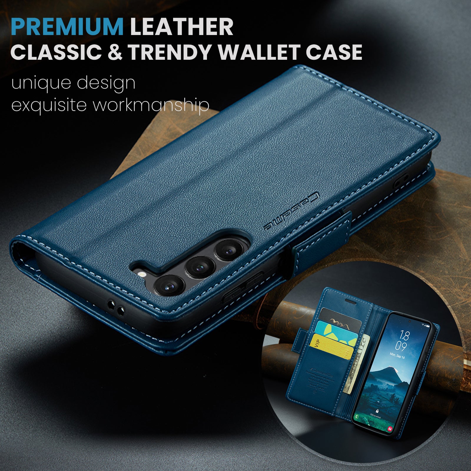 Samsung Galaxy S24 CaseMe 023 Wallet Flip Cover, RFID Protection, Card Holder