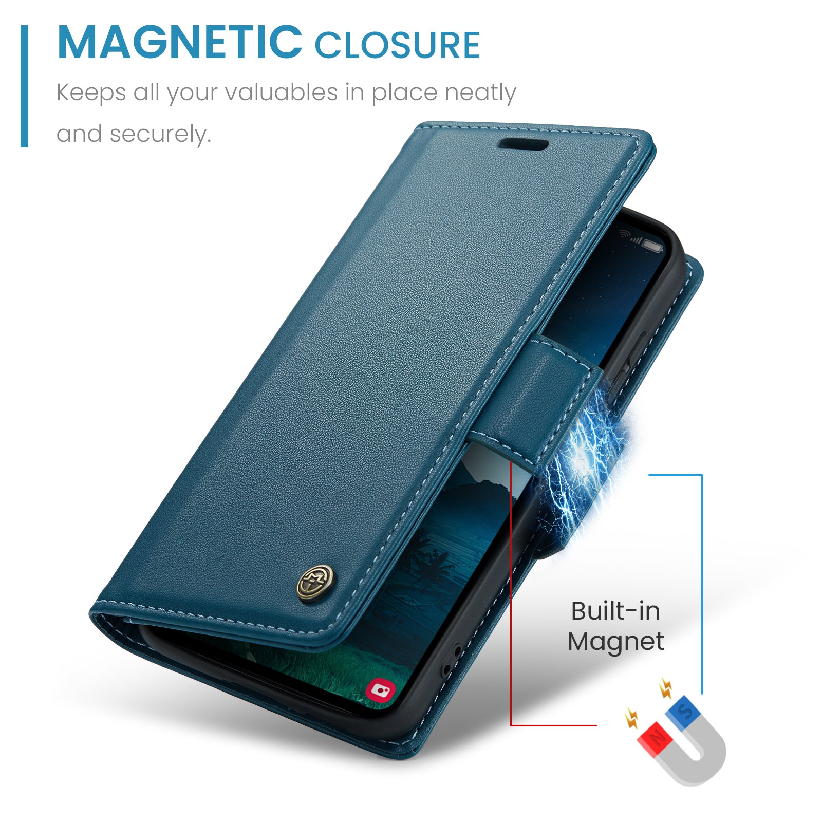 Samsung Galaxy S24 CaseMe 023 Wallet Flip Cover, RFID Protection, Card Holder