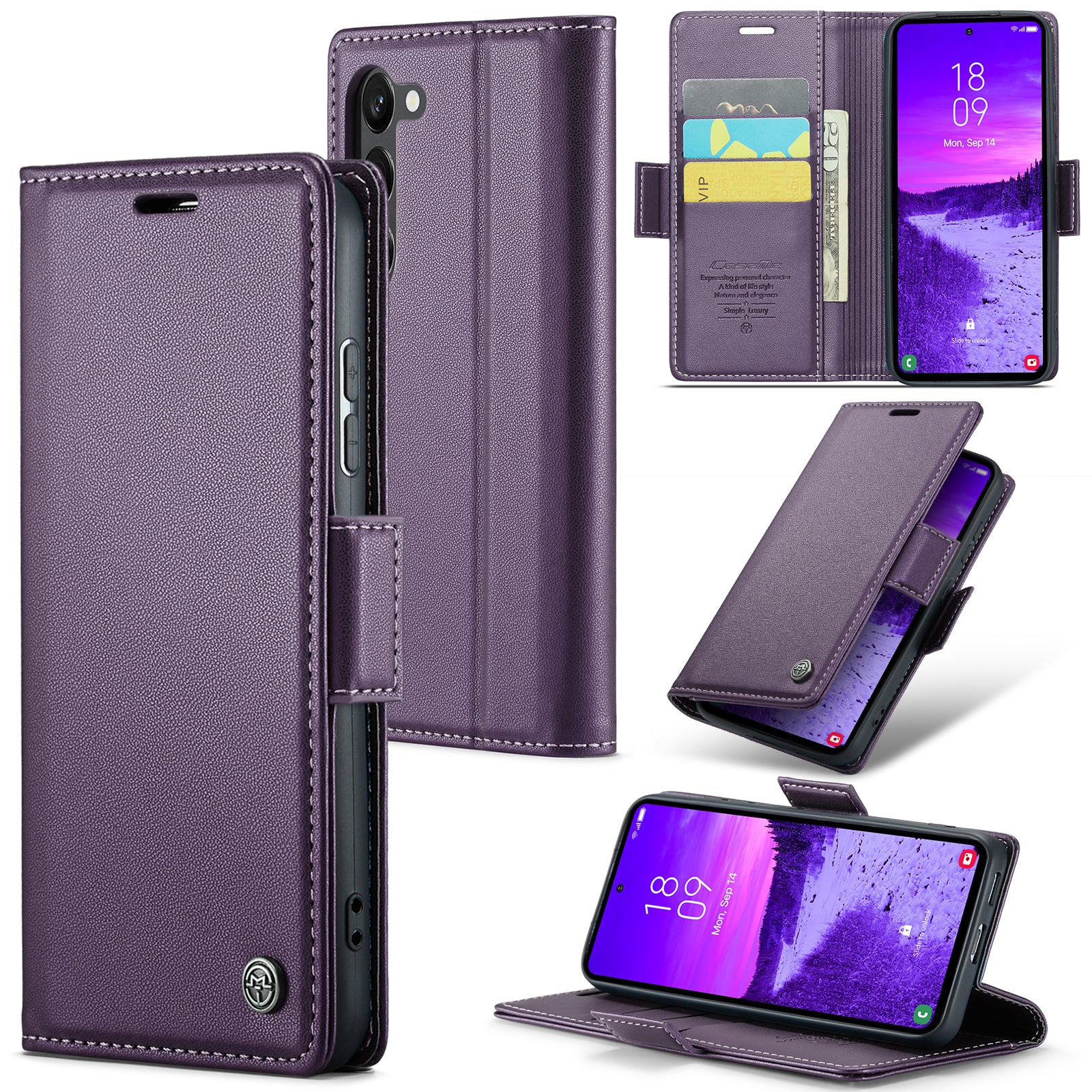 Samsung Galaxy S24 CaseMe 023 Wallet Flip Cover, RFID Protection, Card Holder