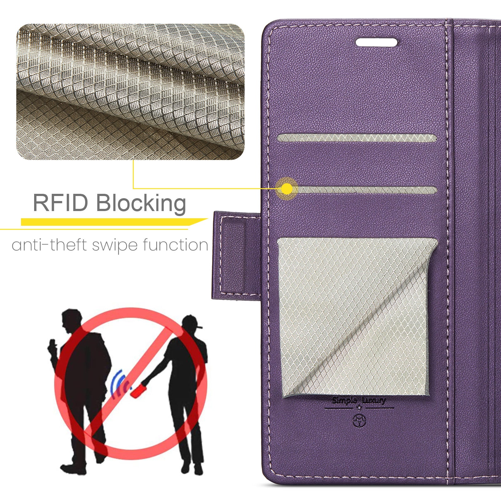 Samsung Galaxy S24 CaseMe 023 Wallet Flip Cover, RFID Protection, Card Holder