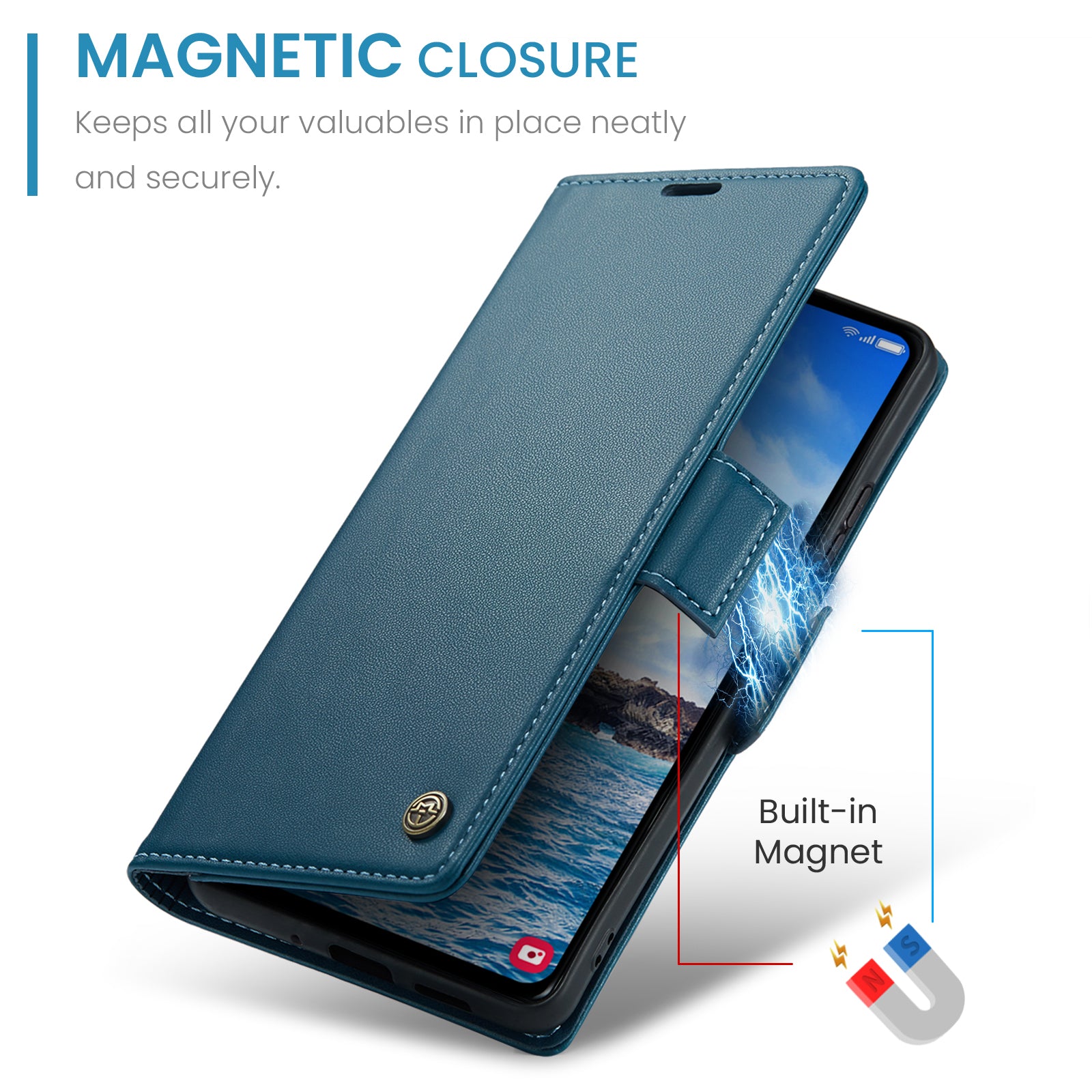 Samsung Galaxy S24 Plus CaseMe 023 Wallet Flip Cover, RFID Protection, Card Holder