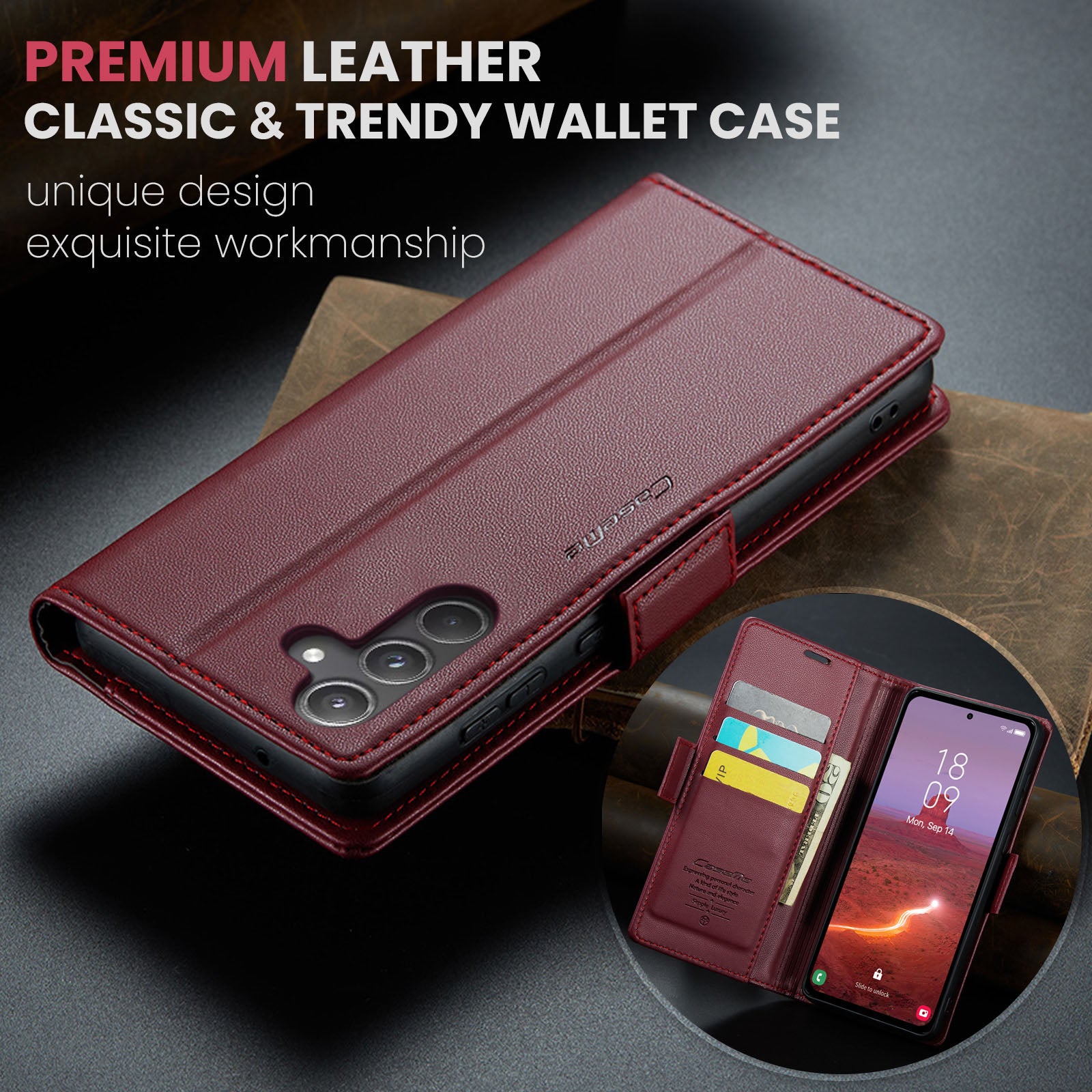 Samsung Galaxy A55 Retro PU Leather Wallet Case