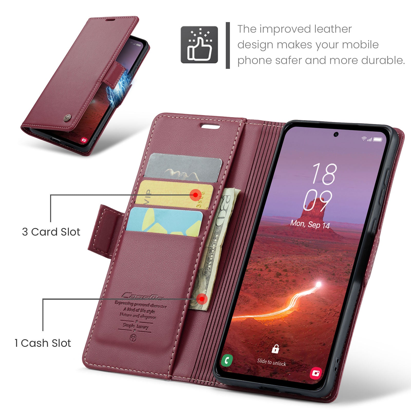 Samsung Galaxy A55 Retro PU Leather Wallet Case