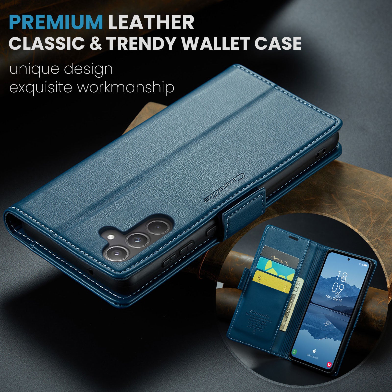 Samsung Galaxy A55 Retro PU Leather Wallet Case