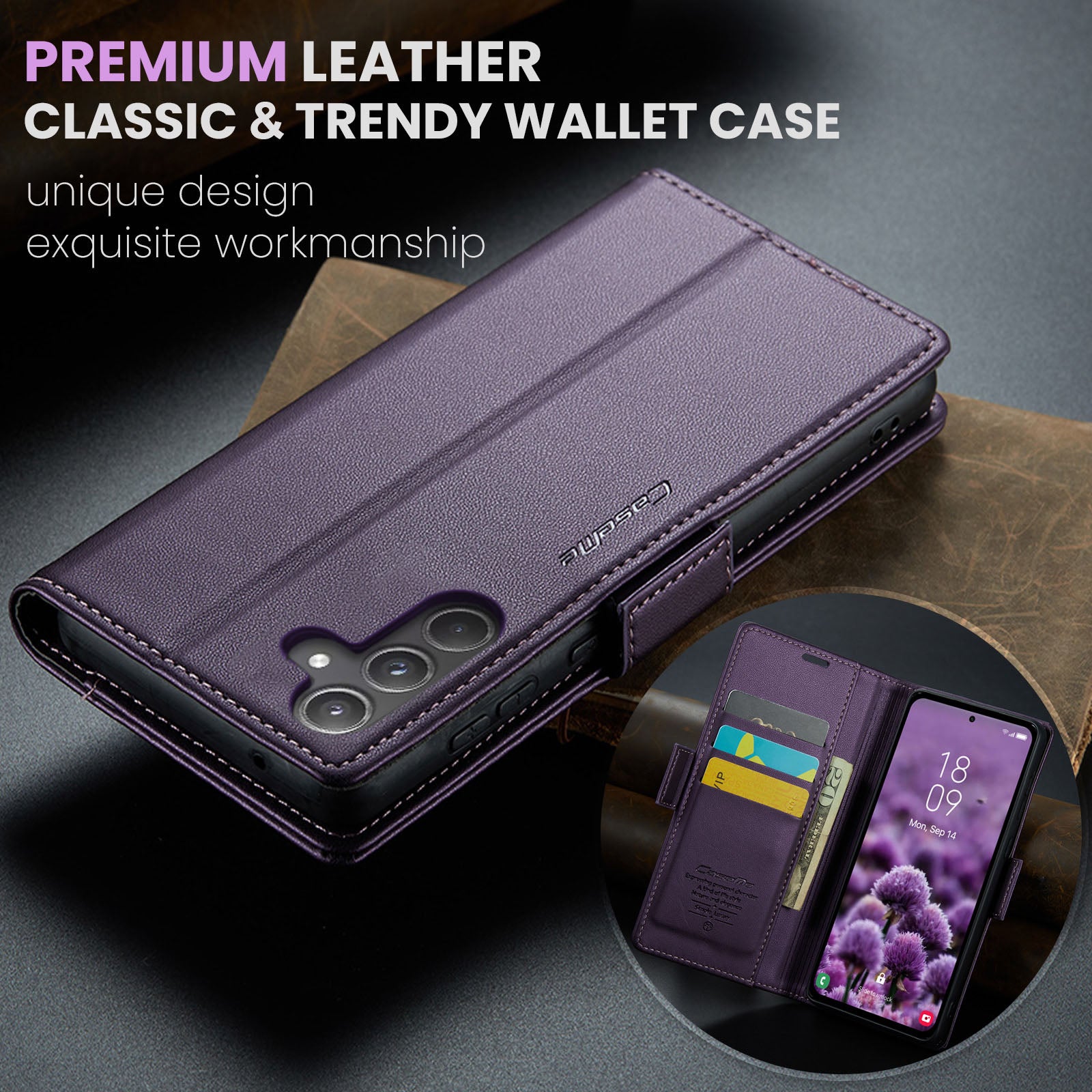 Samsung Galaxy A55 Retro PU Leather Wallet Case