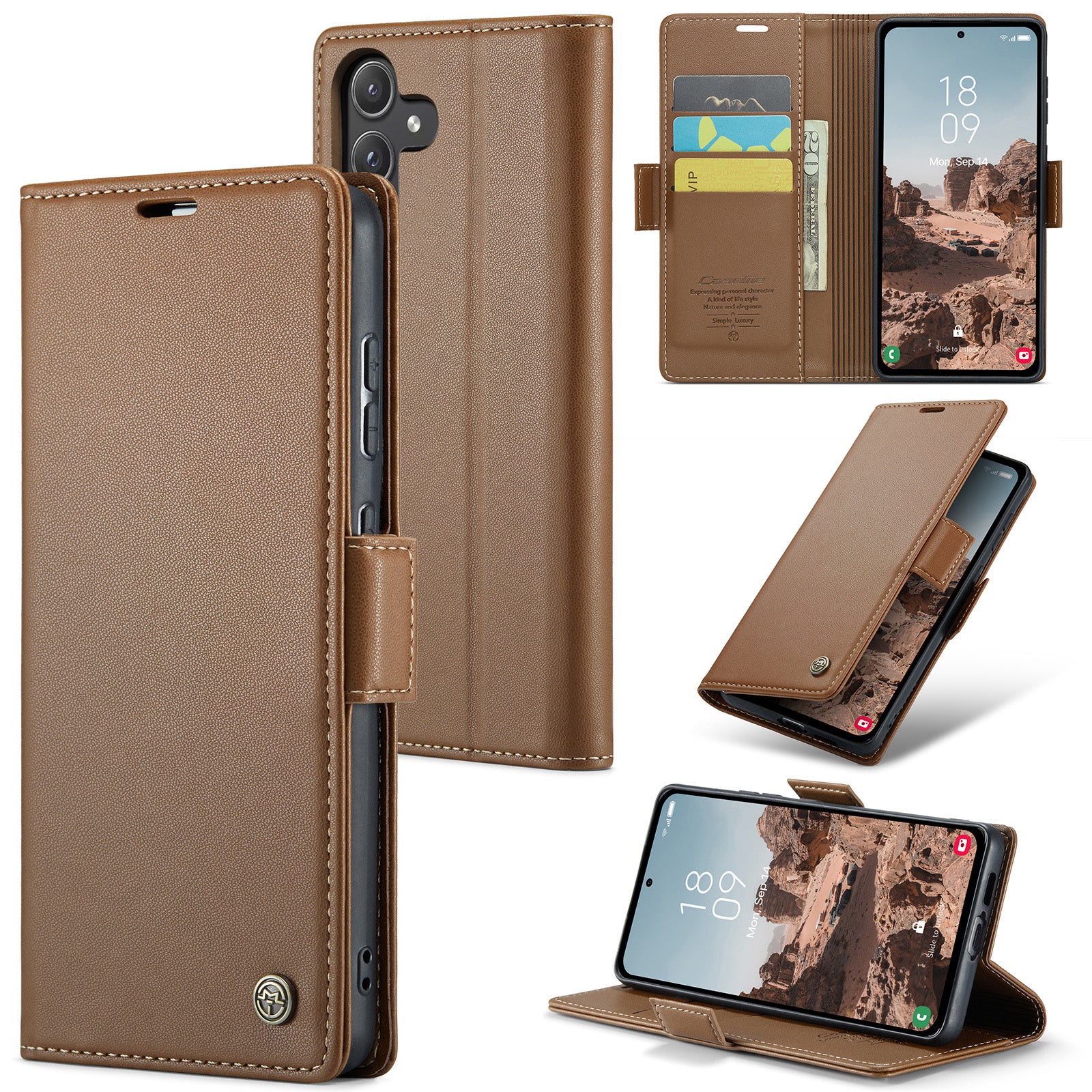 Samsung Galaxy A55 Retro PU Leather Wallet Case