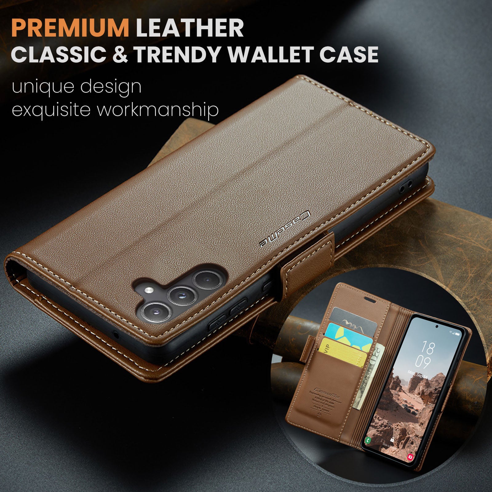 Samsung Galaxy A55 Retro PU Leather Wallet Case