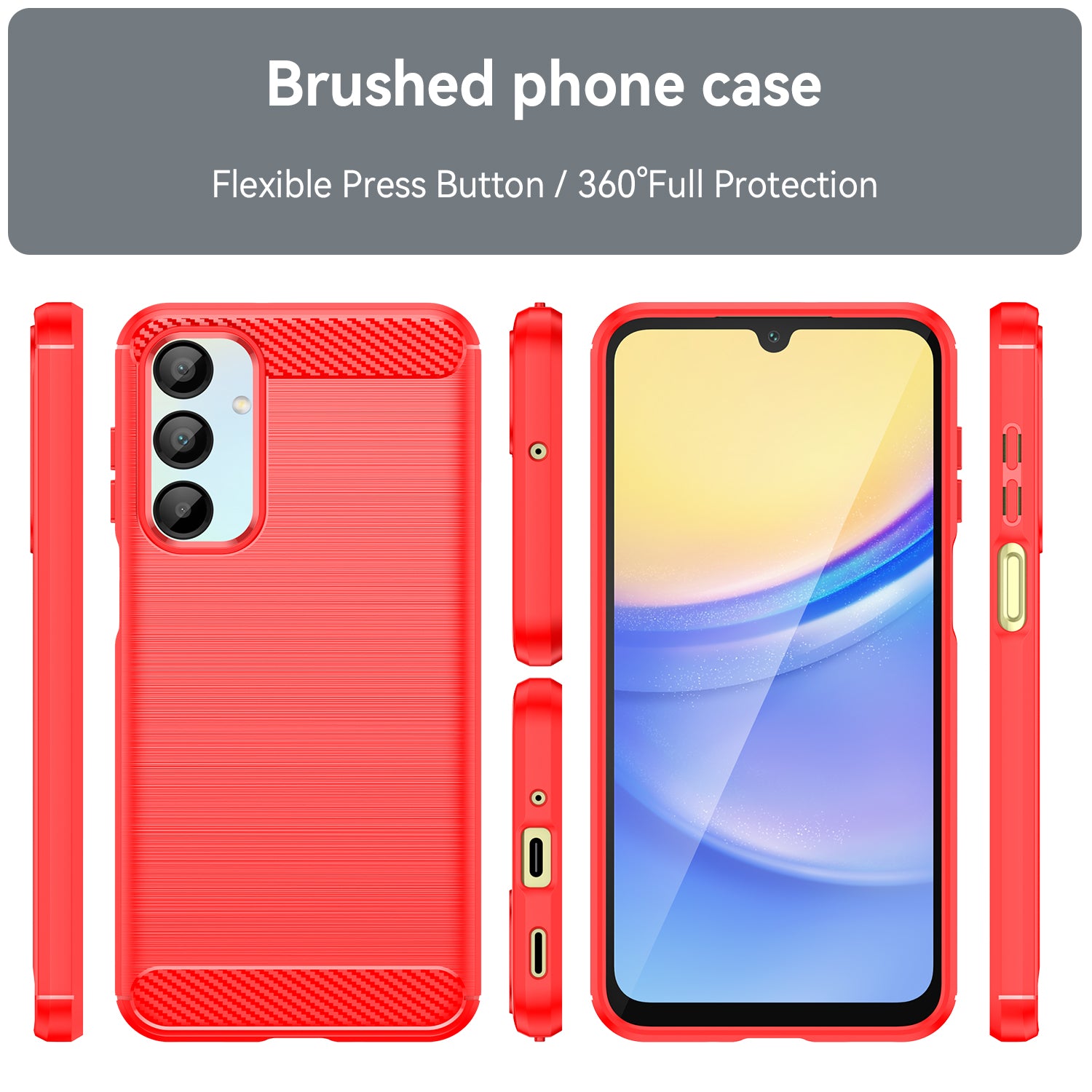 Samsung Galaxy A16 5G Carbon Fibre Brushed Case (Red)