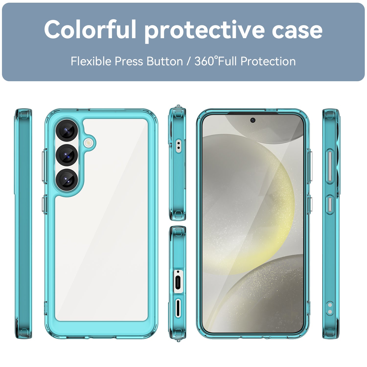 Samsung Galaxy S25 Soft TPU Bumper Case (Clear Blue)