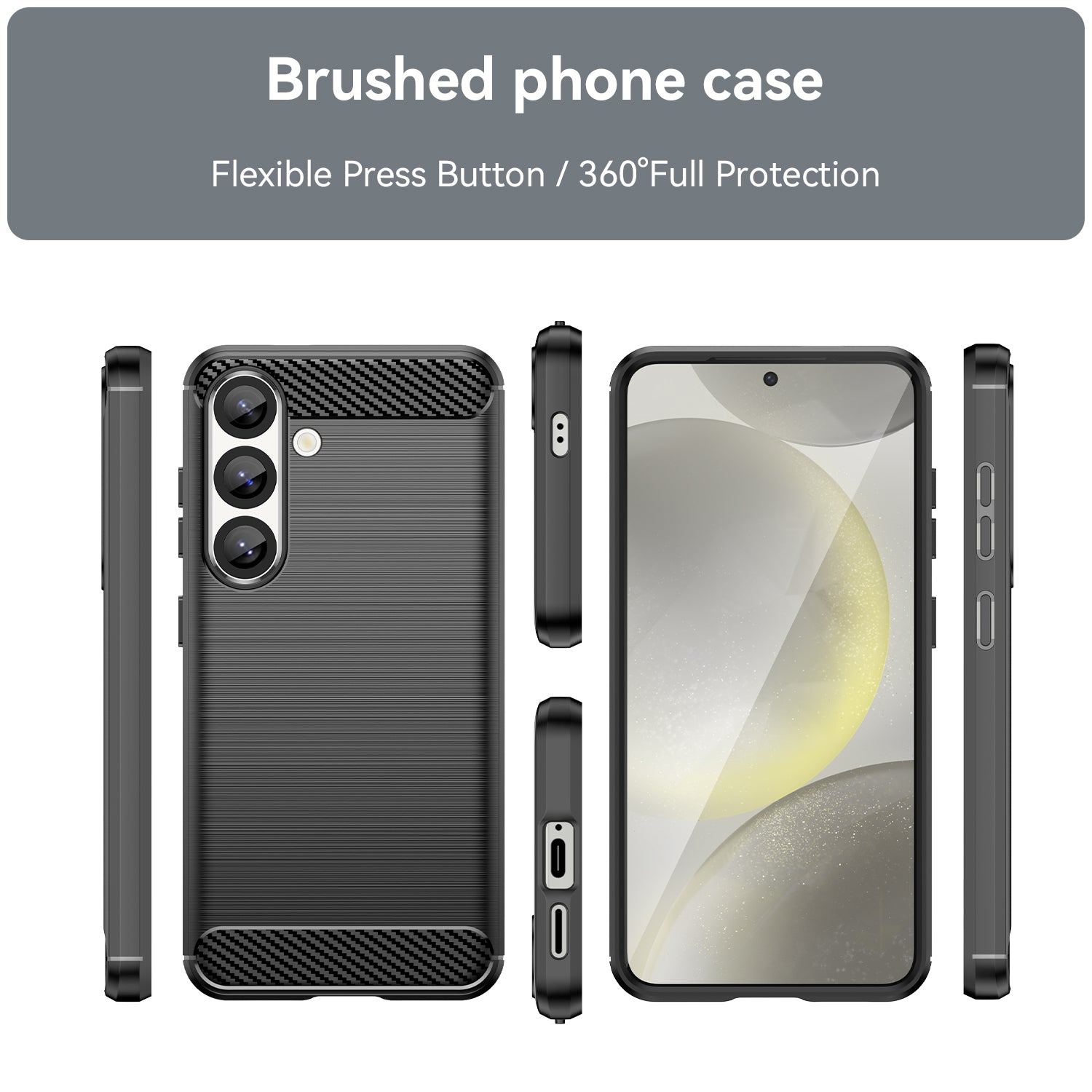 Samsung Galaxy S25 Carbon Fibre Brushed Case (Black)